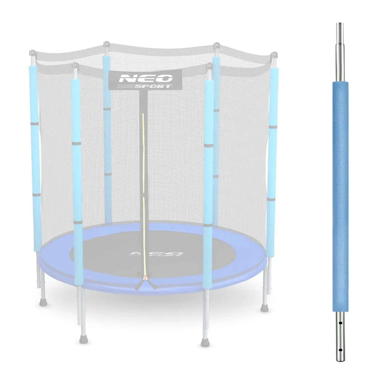 Donji stup za trampolinu s vanjskom mrežom, 4,5 ft, plavi, Neo-Sport - Pribislavec
