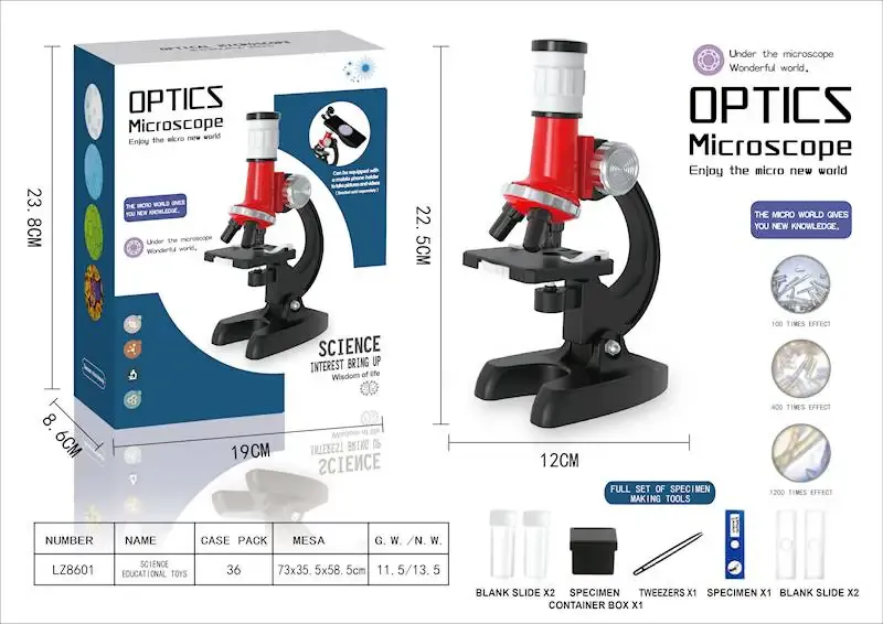 mikroskop crveno-bijelo 100x 400x 1200x - slika 2