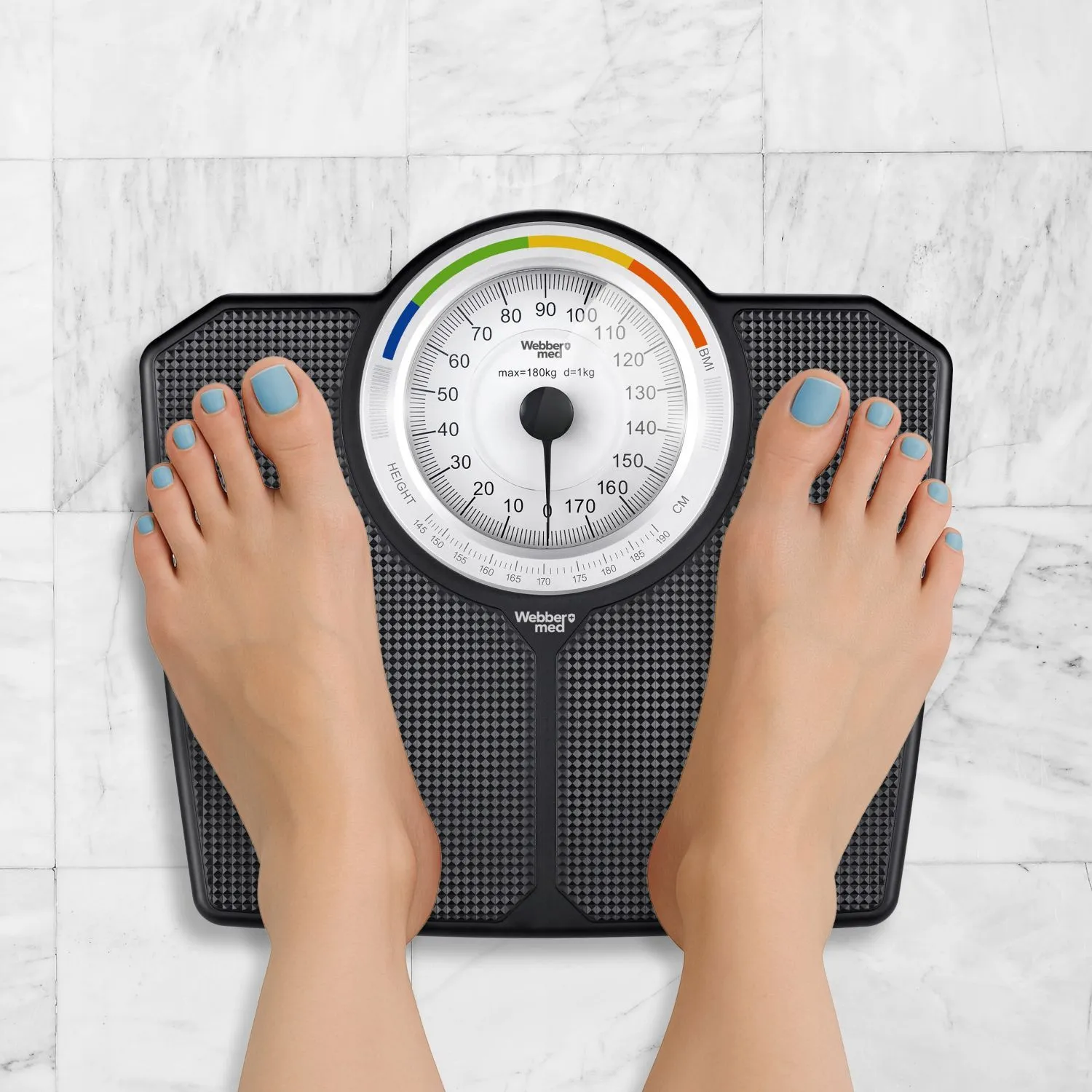 webber bmi klasična mehanička osobna vaga – do 180 kg, crna - slika 4