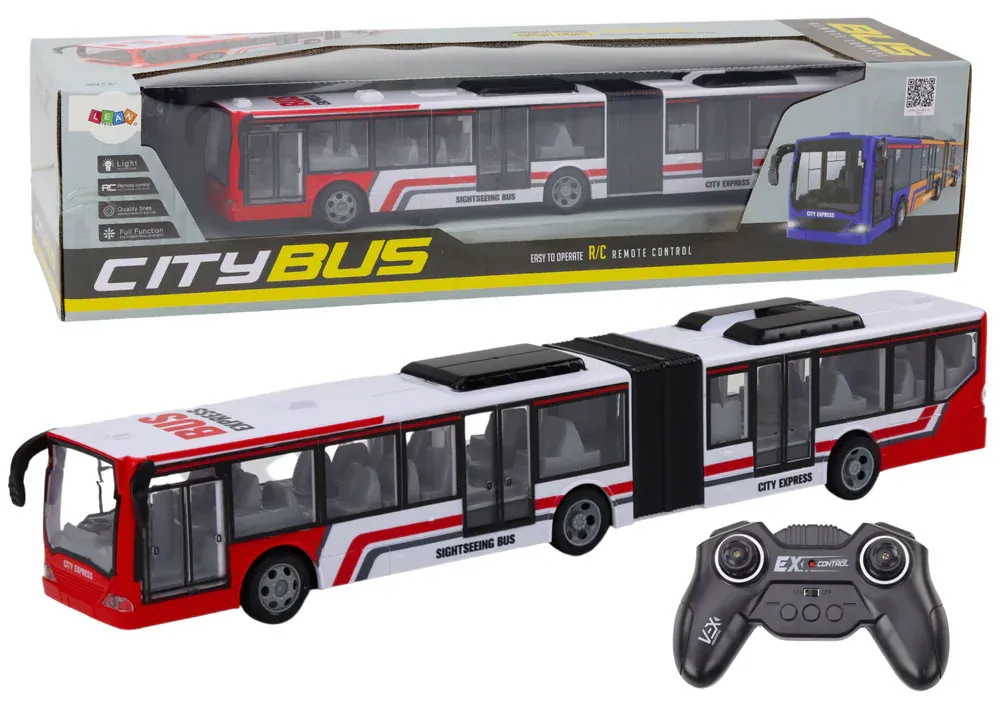 gradski autobus na daljinsko upravljanje rc crveno-bijeli - slika 2