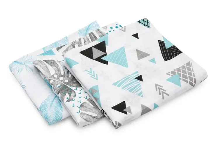sensillo set muslin pelena 3 komada plavi - slika 3