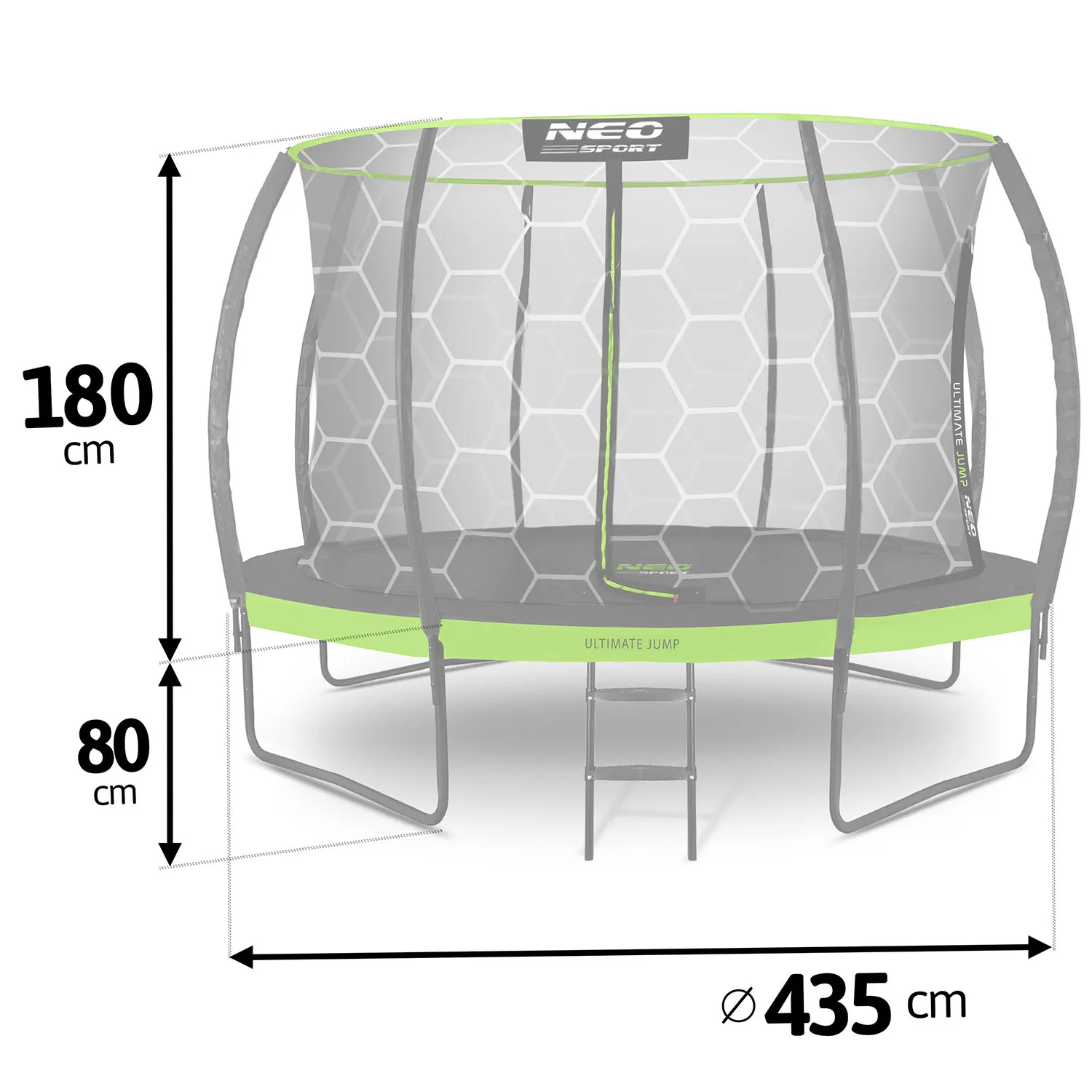 neo-sport profilirani vrtni trampolin 435 cm (14 ft) s unutarnjom mrežom - slika 4
