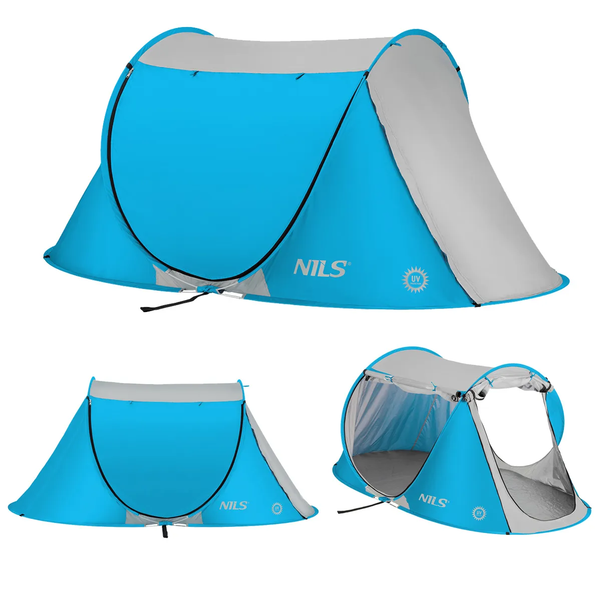 plavi šator za plažu 220x120x95cm nils camp - slika 3