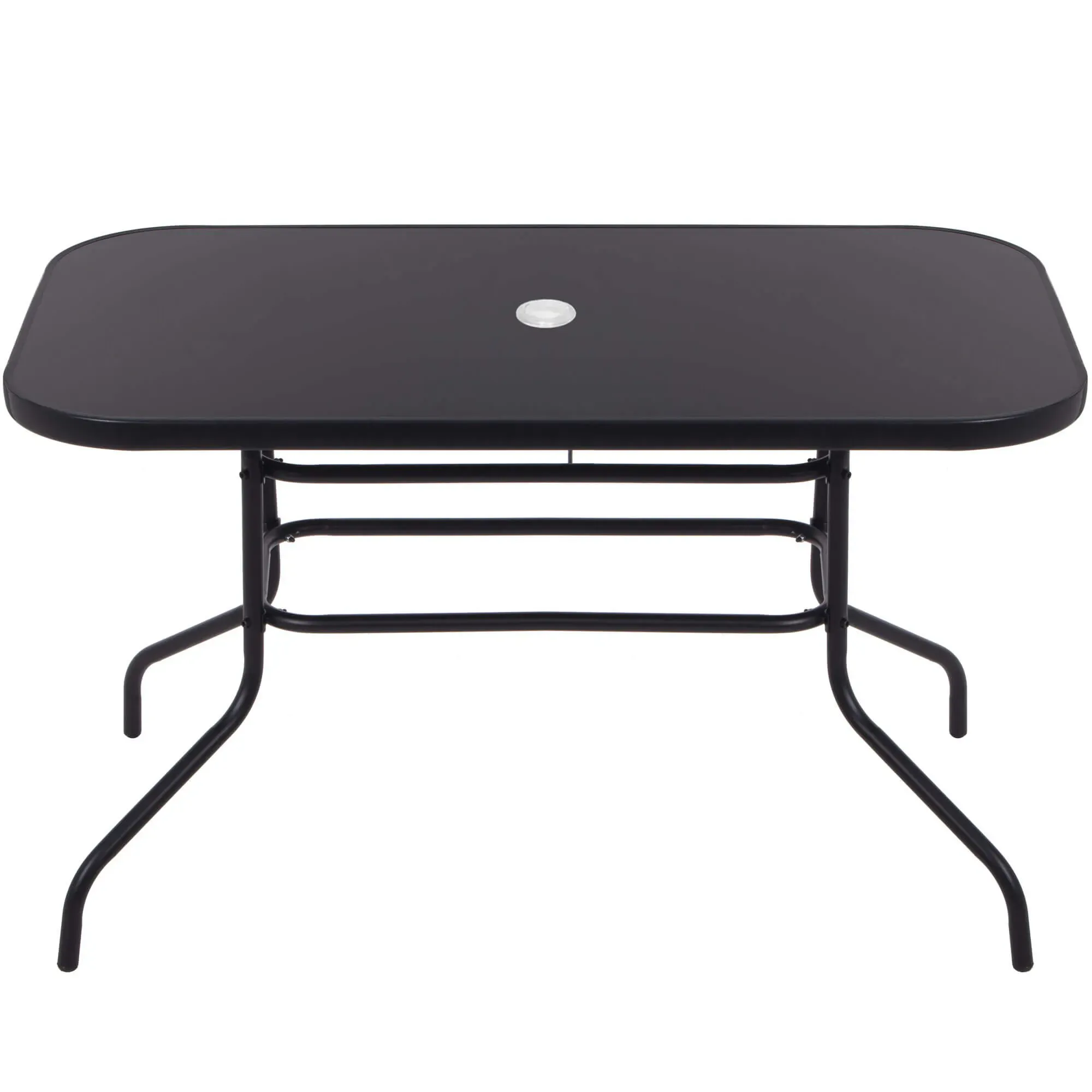 springos metalni vrtni stol 140x80 cm crni - slika 2