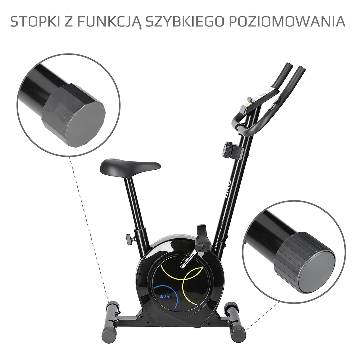 crni magnetski bicikl one fitness - slika 3