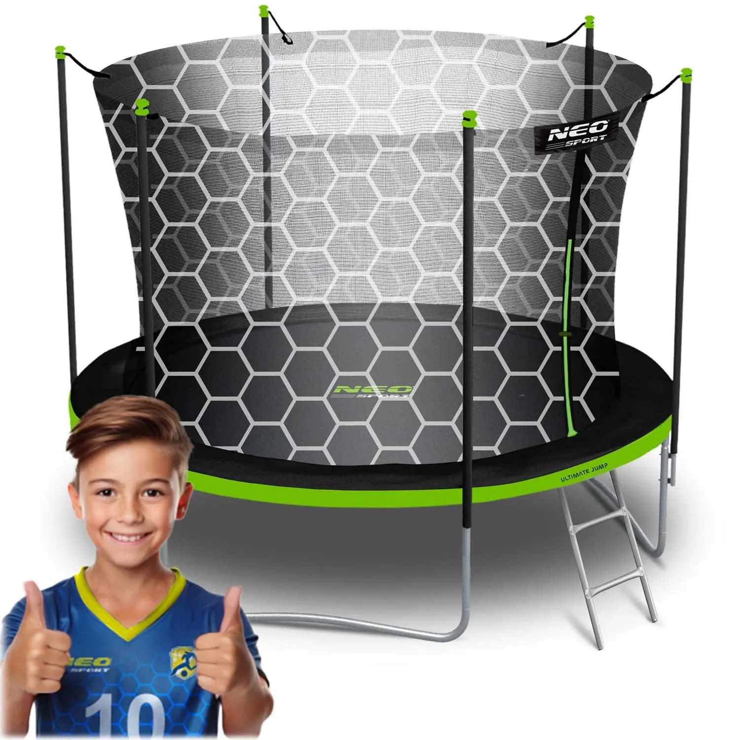 neo-sport vrtni trampolin 183 cm (6 ft) s unutarnjom mrežom i ljestvama - slika 2