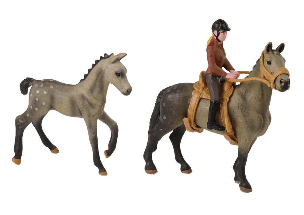 set figurica s 2 konja i jahačem - slika 3