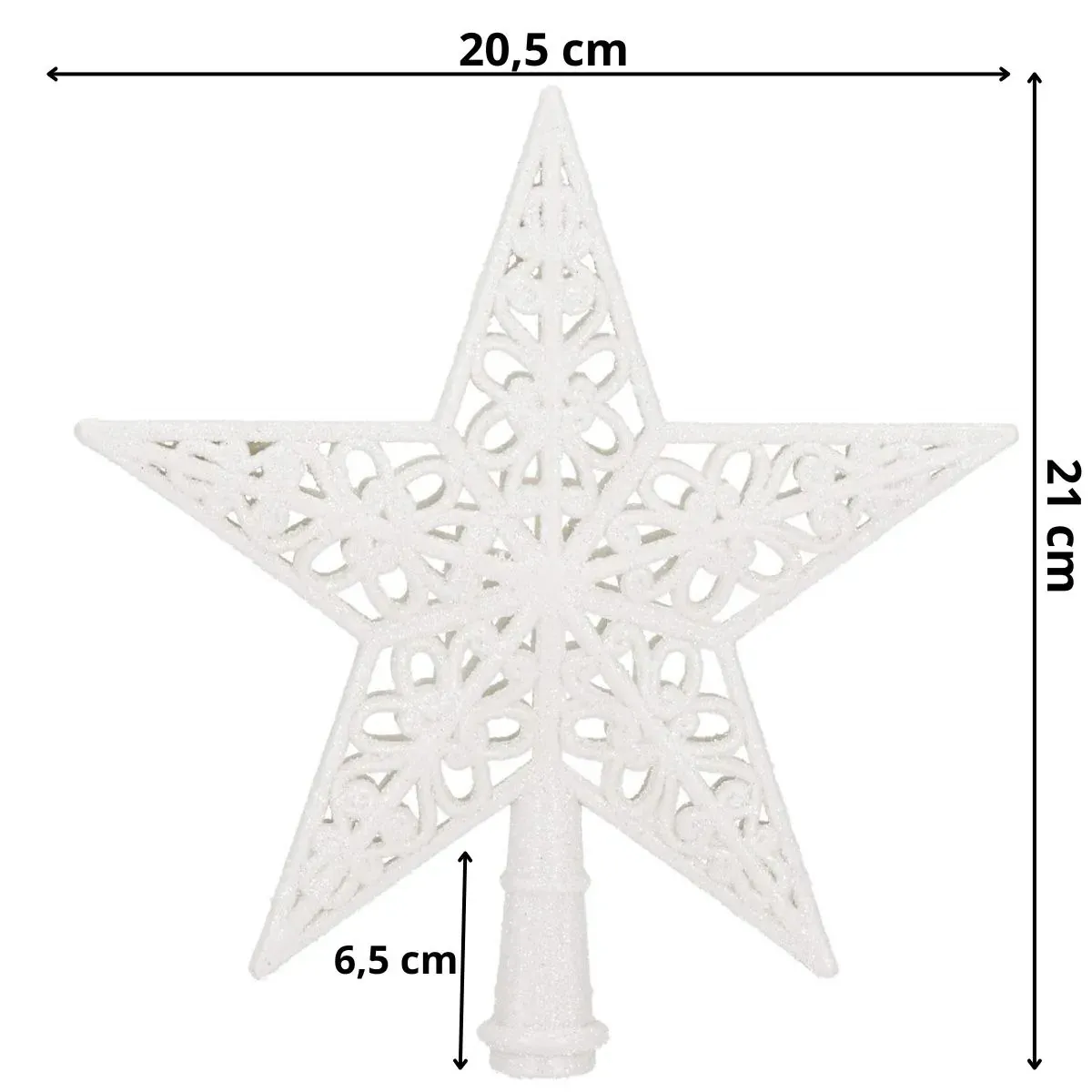 božićni ukras zvijezda 19,5 × 20,5 cm bijela - slika 2