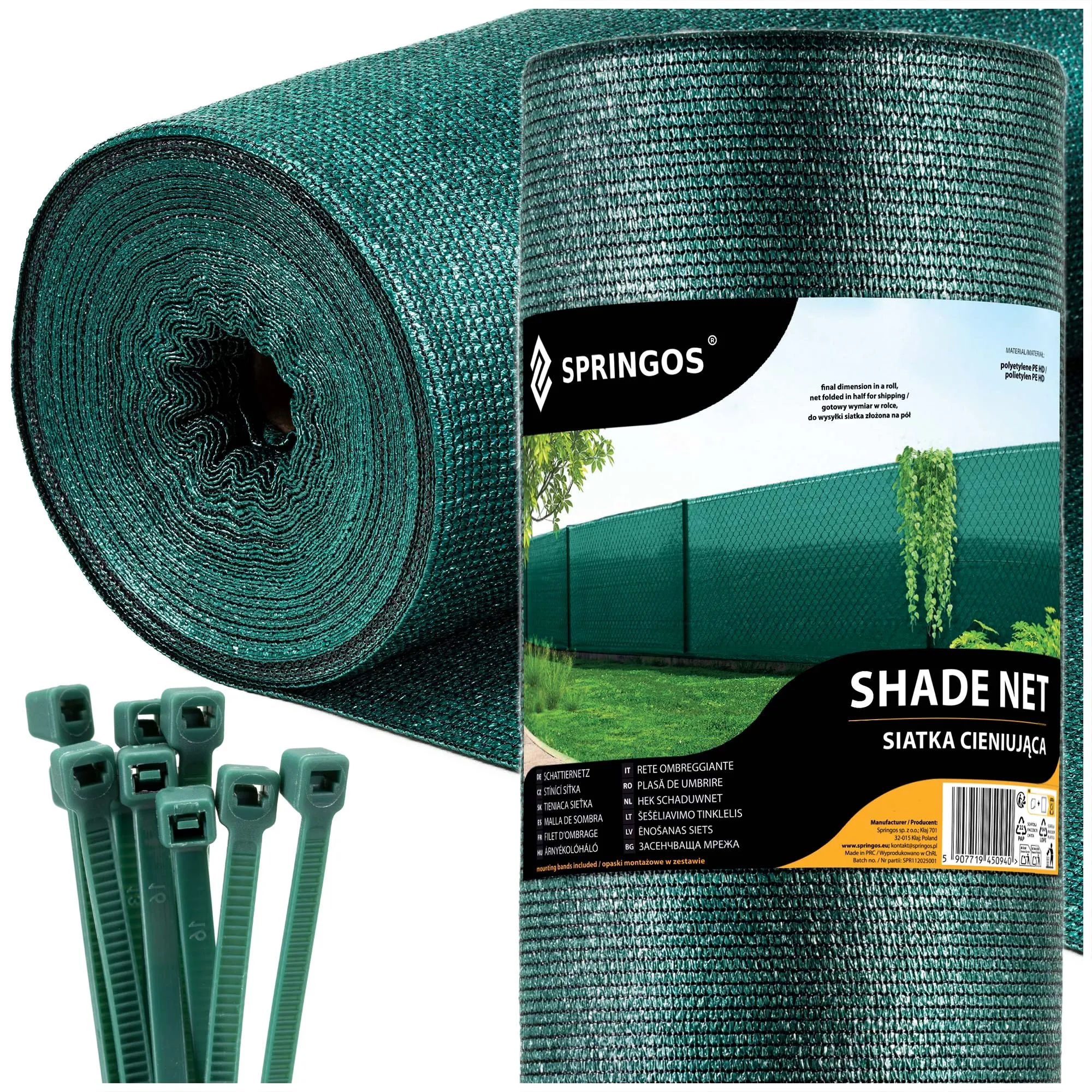 mreža za sjenu zelena 140 gsm 1,2 x 25 m 100 traka - slika 8