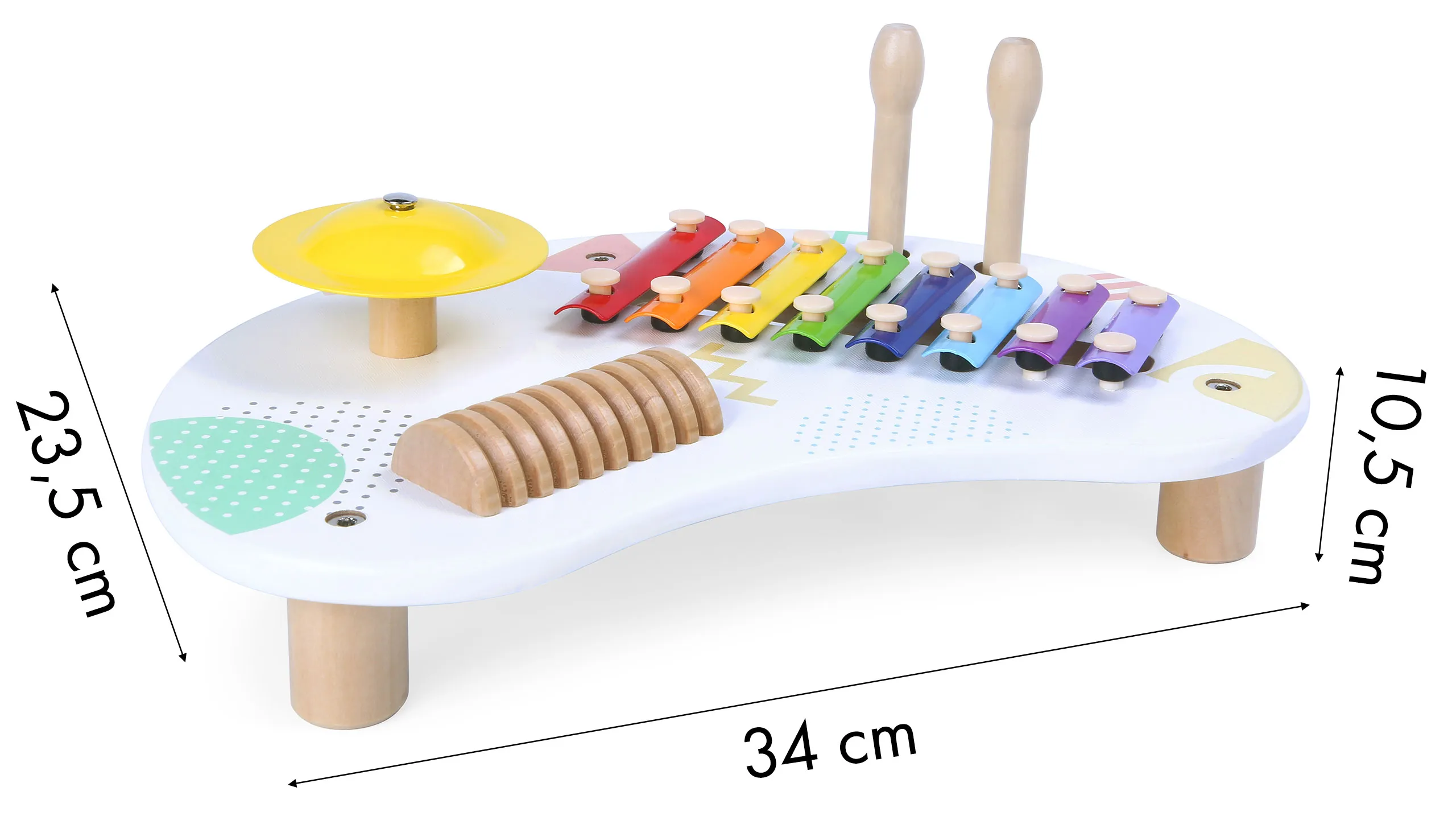 stol s instrumentima, glazbeni stol, činele +18m ecotoys - slika 6