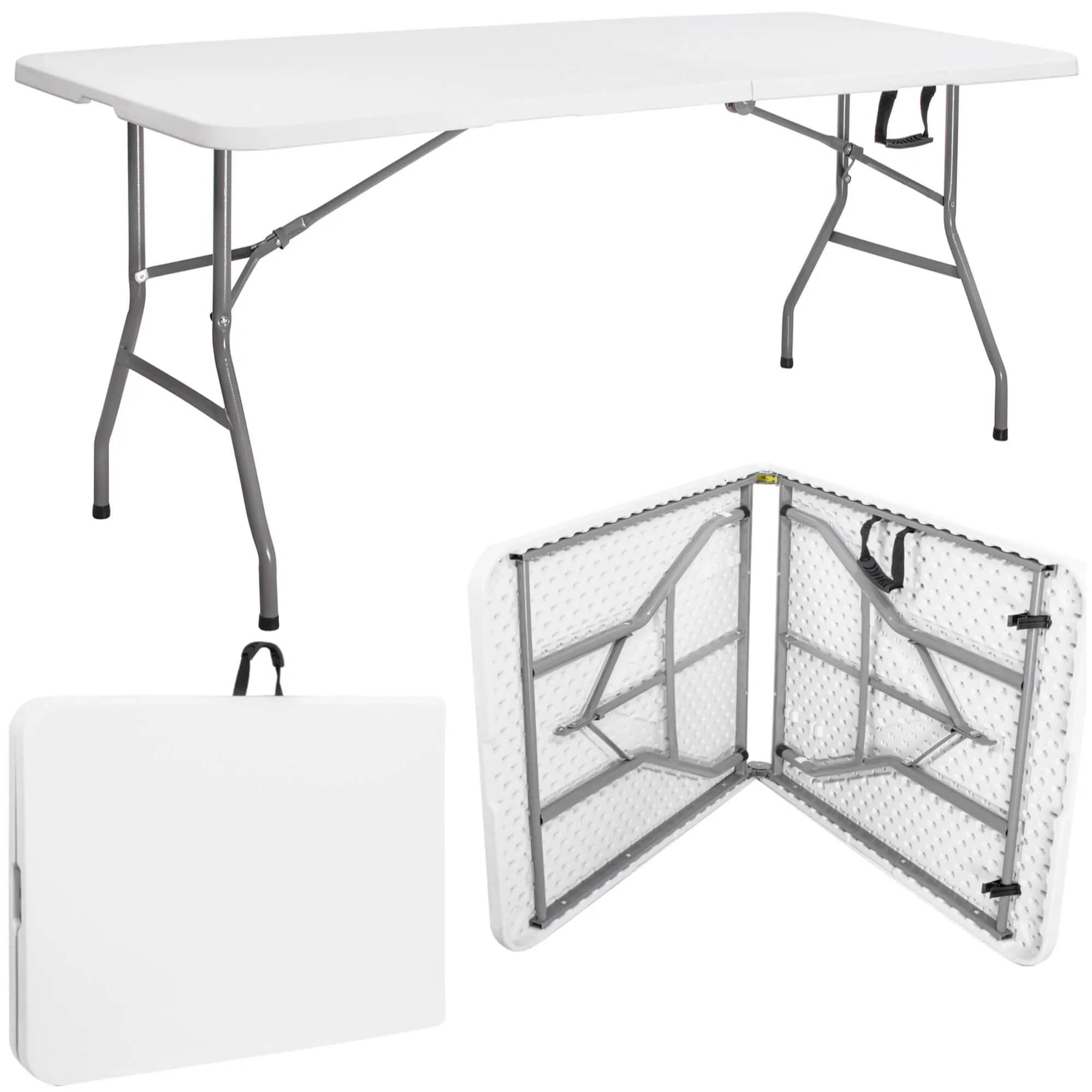 sklopivi stol za catering dimenzija 180 x 74 x 74 cm bijeli - slika 3