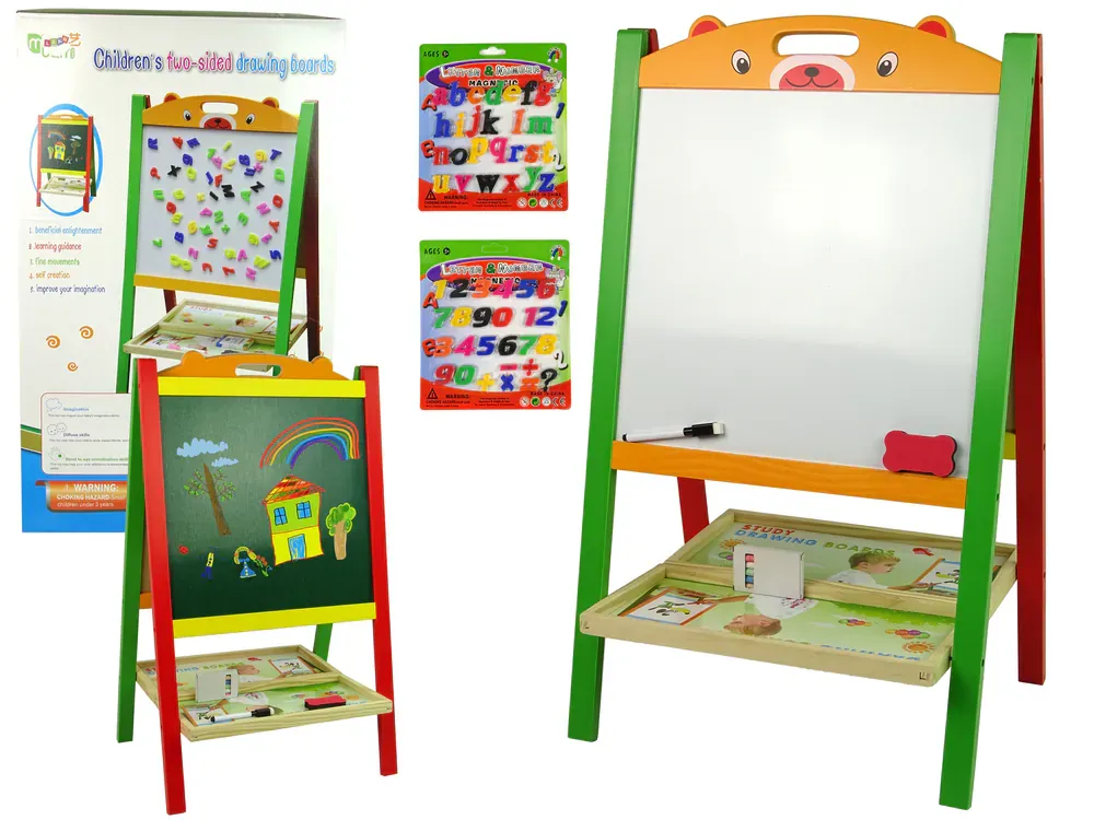 drvena magnetna ploča 2u1 za crtanje - slika 2