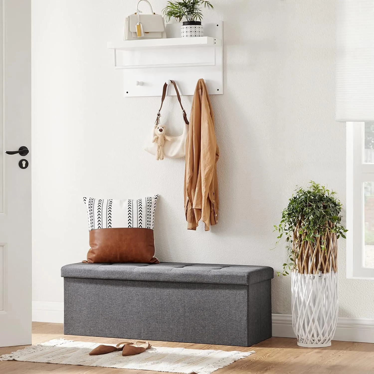 tabure 110 x 38 x 38 cm, tamno sivi - lsf77k - slika 8