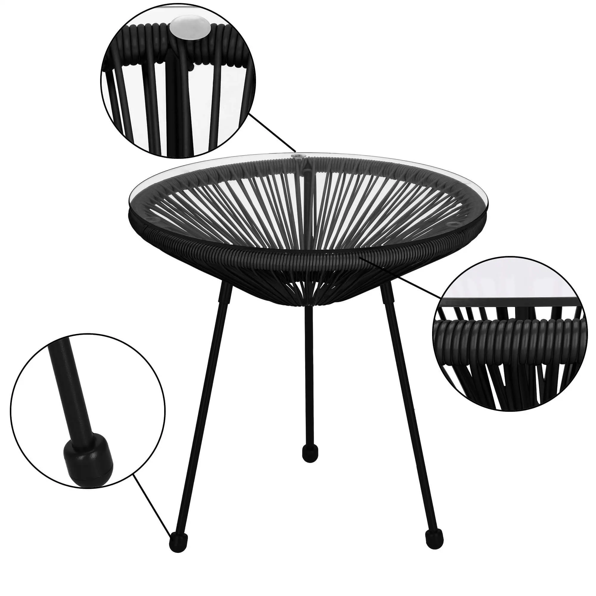 vrtni stol, crni 50 x 40 x 40 cm - slika 7
