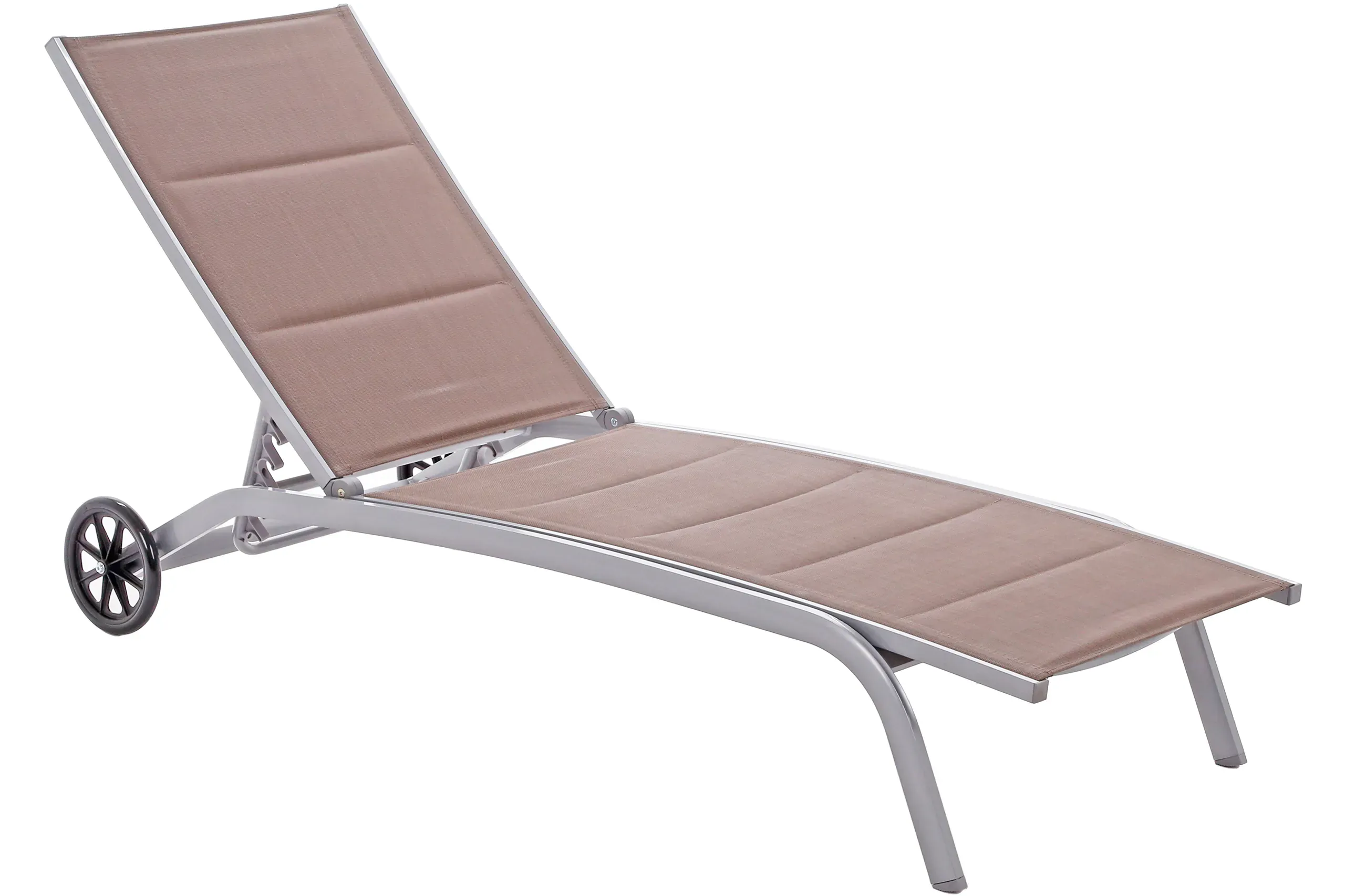 elegantna aluminijska vrtna ležaljka ibiza srebrna/taupe - slika 2