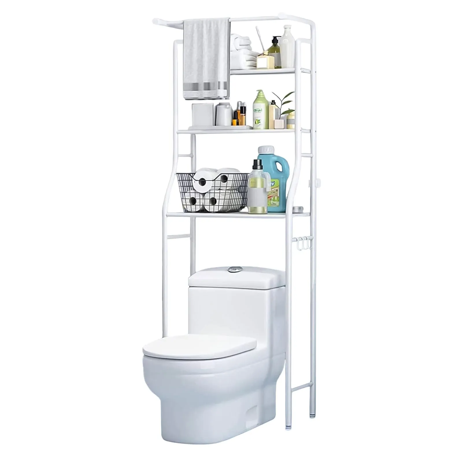 modernhome polica za kupaonicu bijela - slika 8