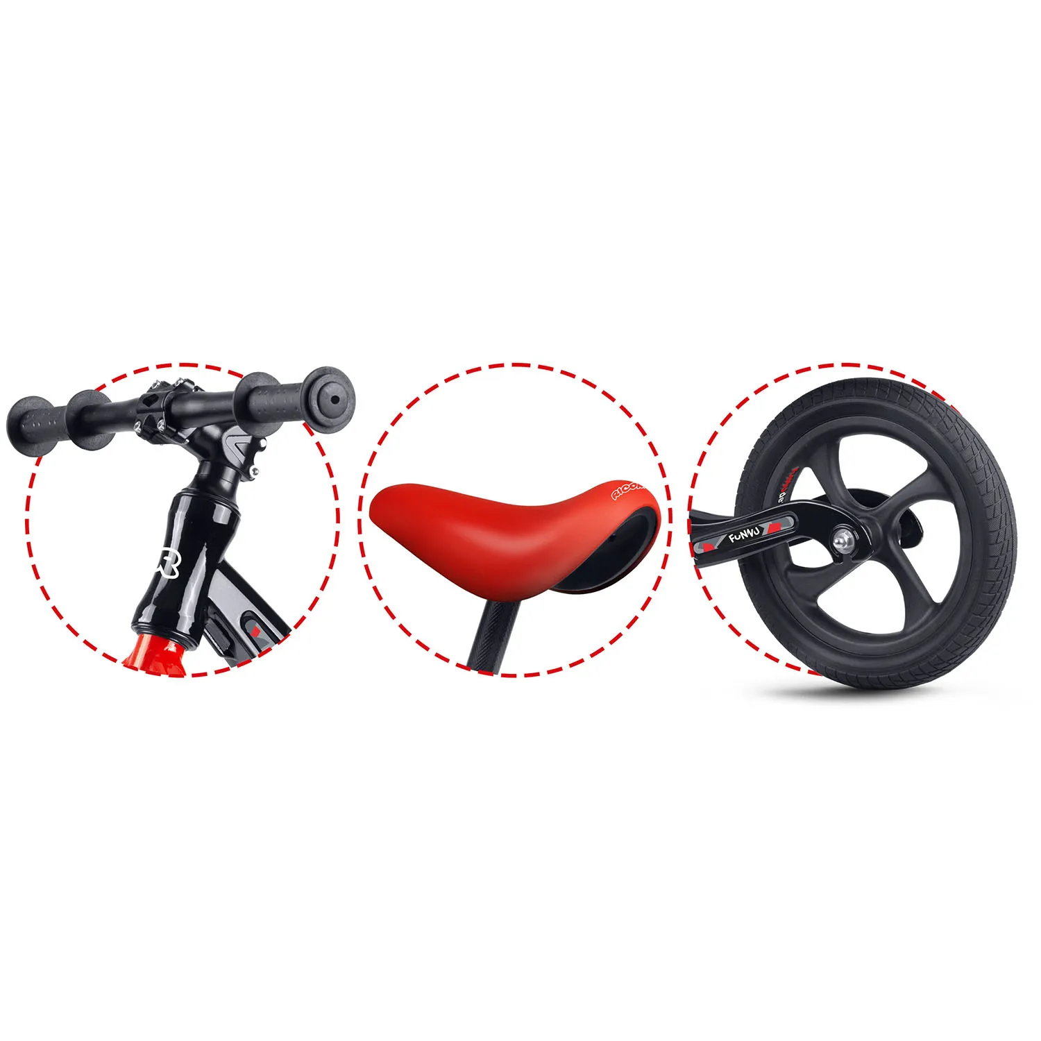 ricokids funnu bicikl bez pedala, crno narančasti - slika 7