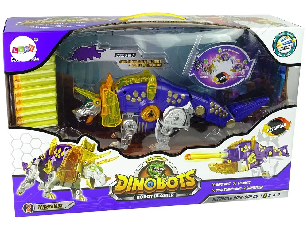 dječji pištolj 2u1 triceratops plavi - slika 7
