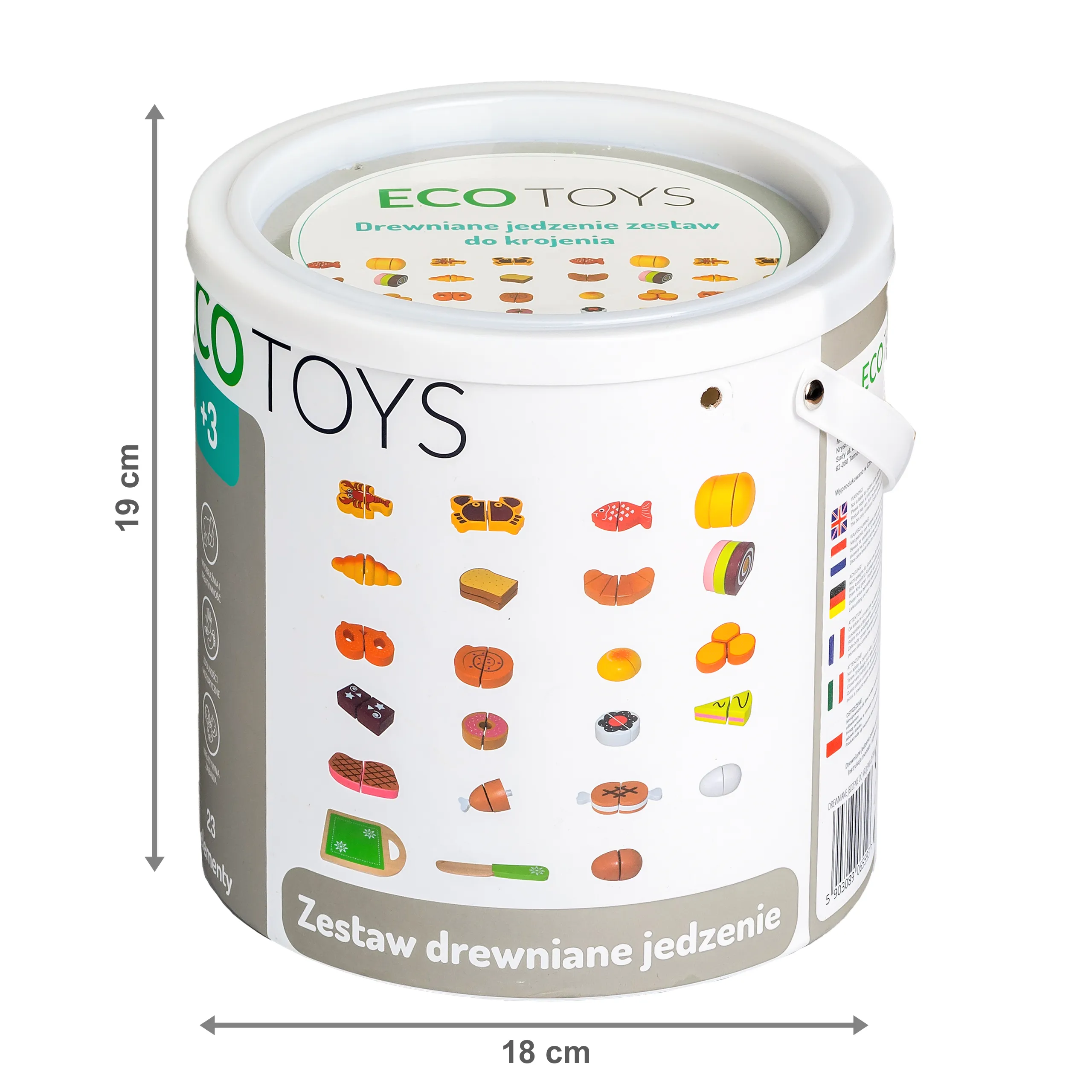 ecotoys drvena hrana za rezanje 23 komada - slika 6