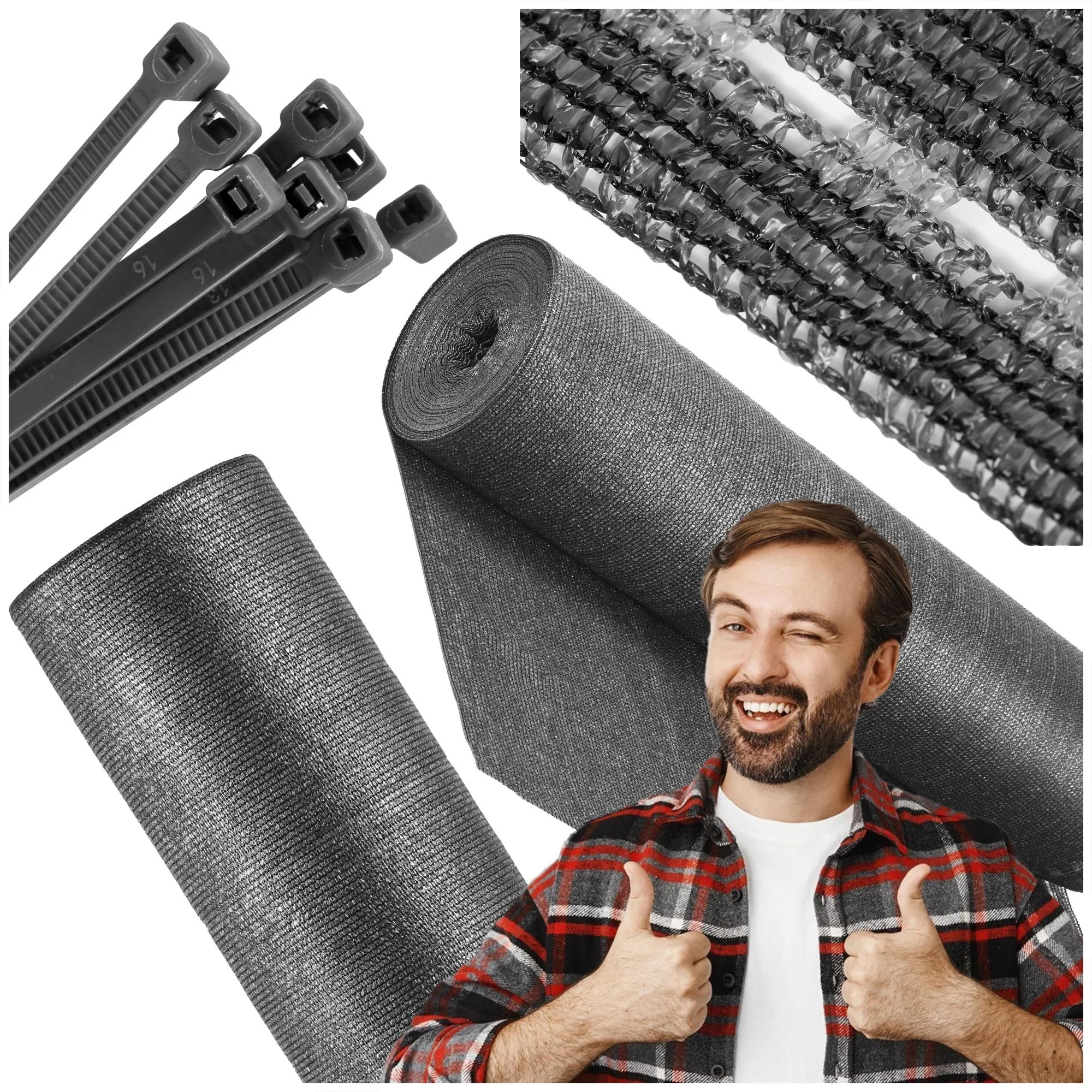 mreža za sjenu svijetli antracit 65 gsm 1,5 x 50 m - slika 6