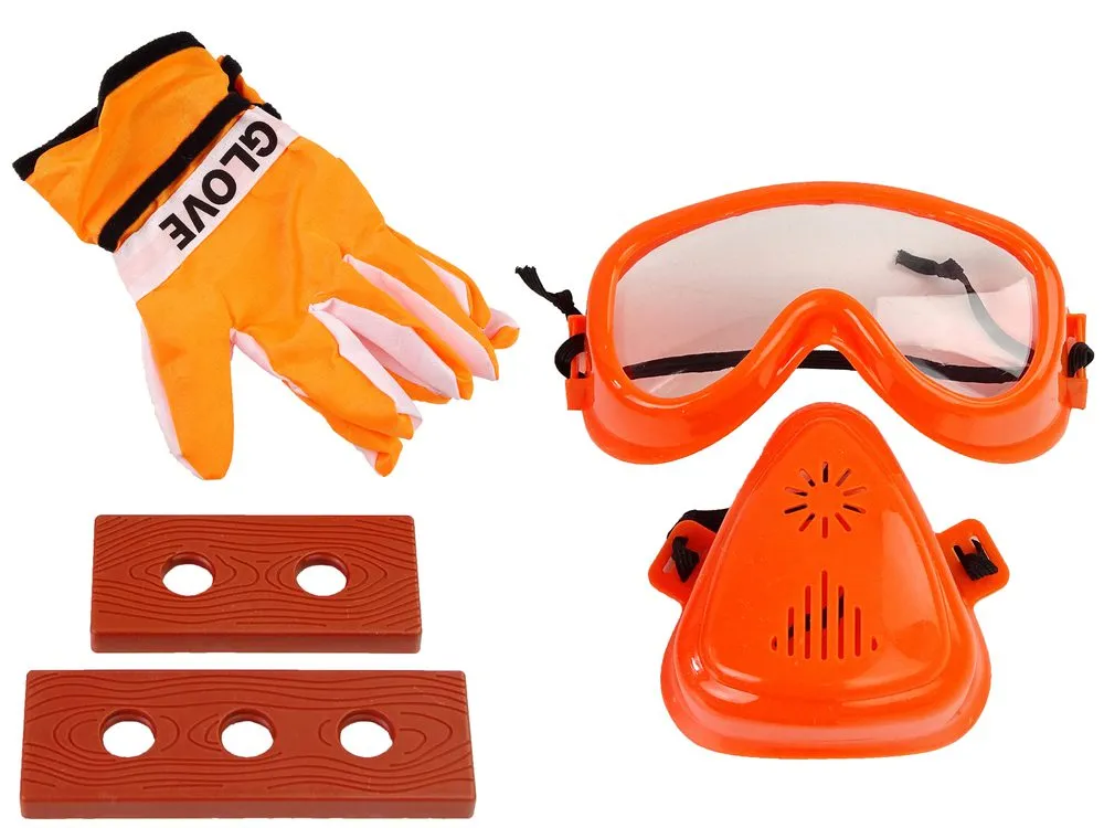 dječji diy set za majstore 13 kom. s brusilicom i dodacima narančasti - slika 4