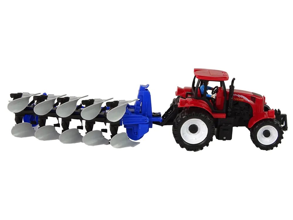 traktor s plugom crveno-plavi - slika 5