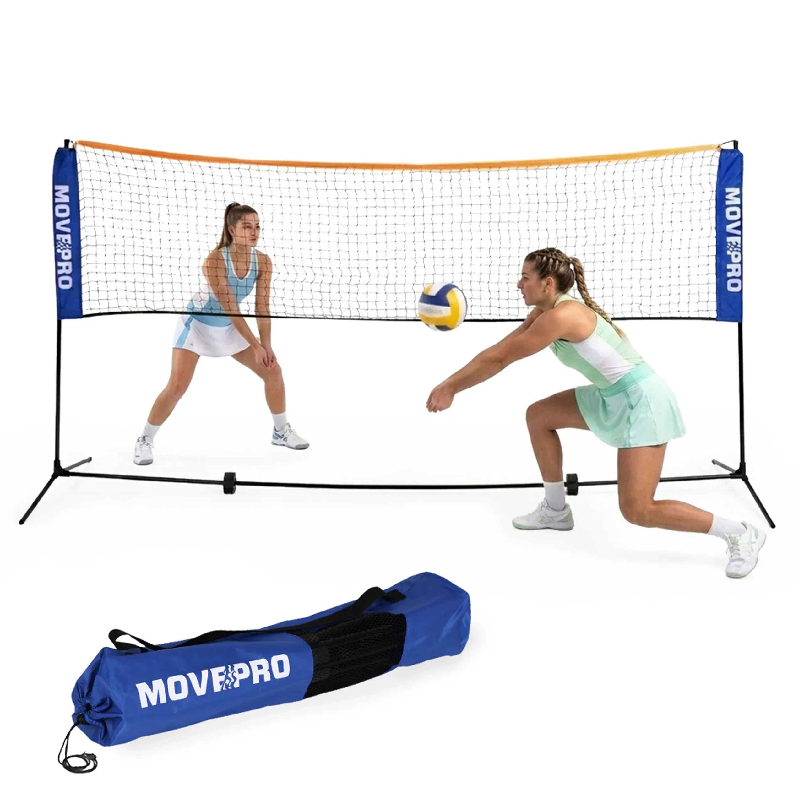 univerzalna 305x140 cm podesiva mreža 3 u 1 za badminton, odbojku i tenis s torbom, movepro - slika 2