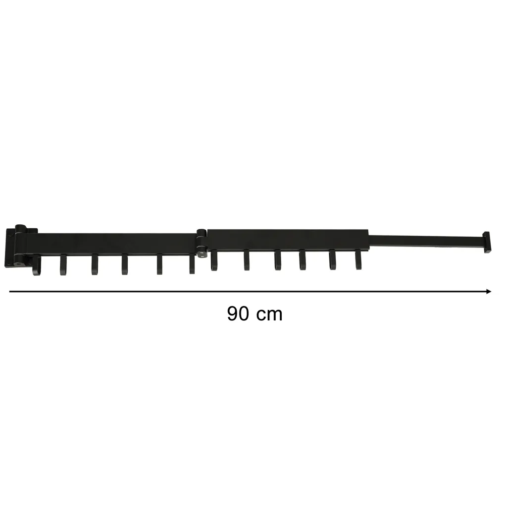 teleskopska produžna zidna vješalica 84cm crna - slika 6