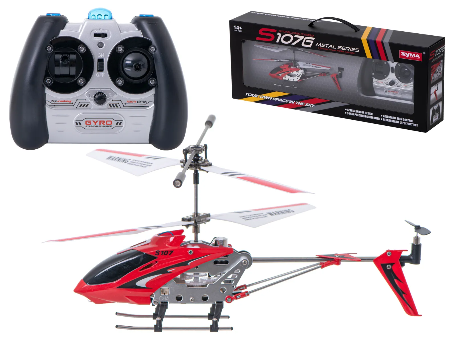 helikopter aluminijski syma s107g na daljinsko upravljanje crveni - slika 7