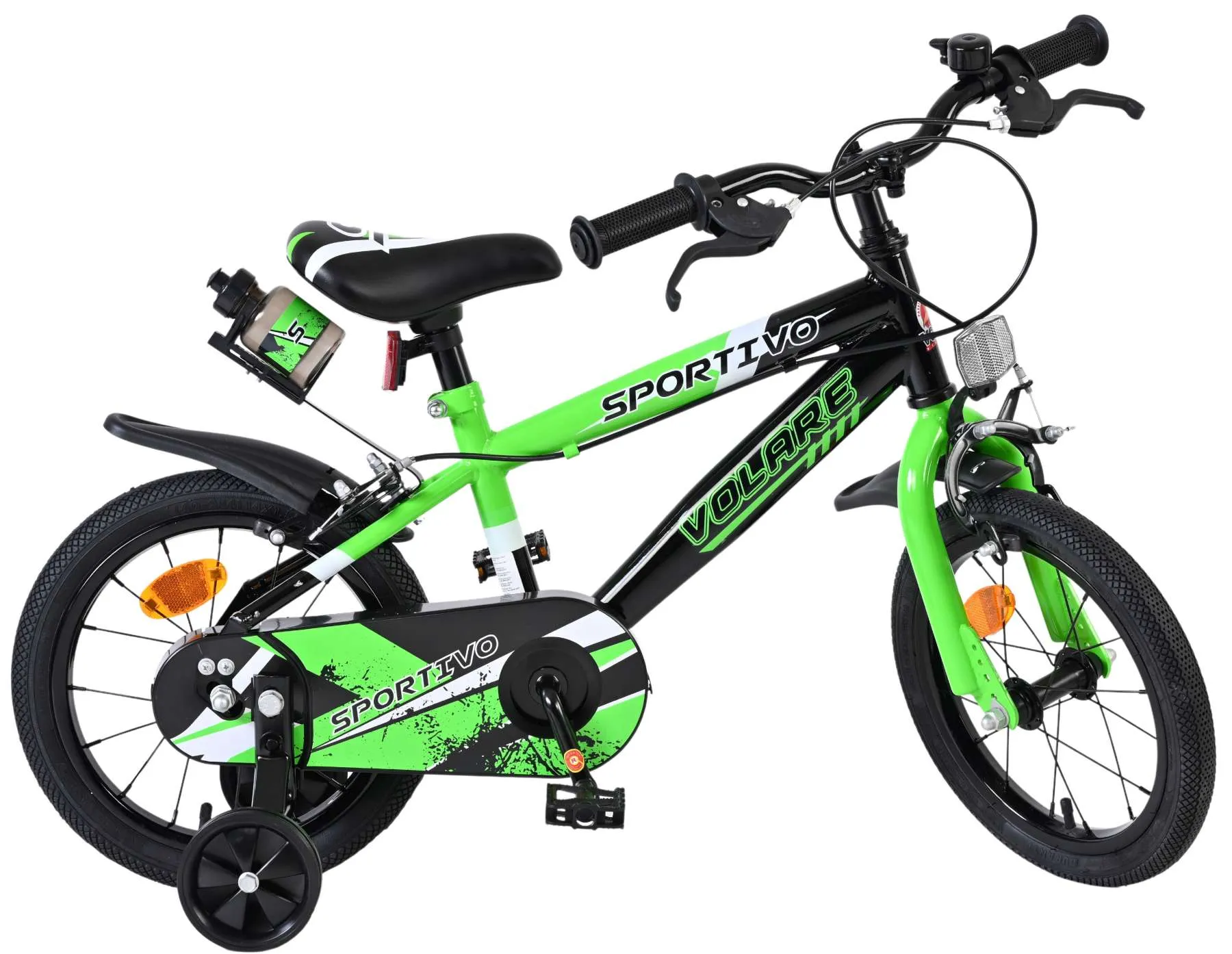 volare dječji bicikl sportivo 14″ zeleno-crne boje, s dvije ručne kočnice - slika 11