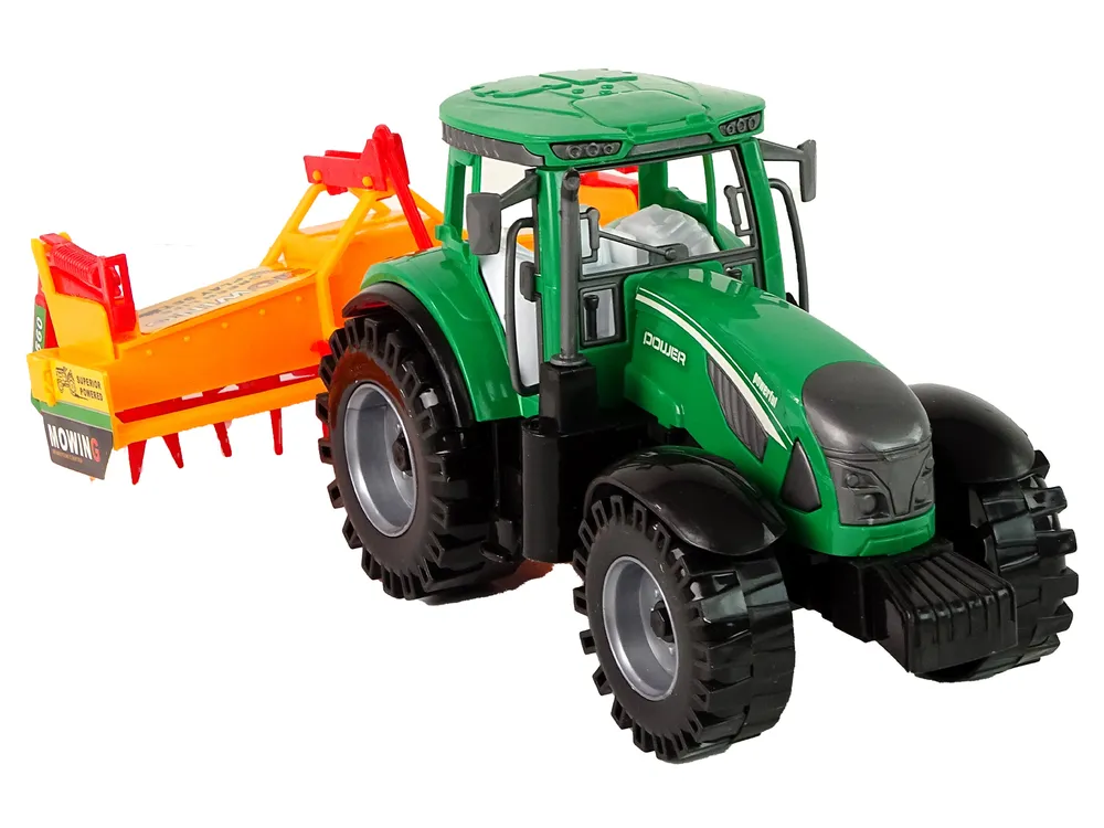 zeleni traktor s narančastim kultivatorom - slika 7