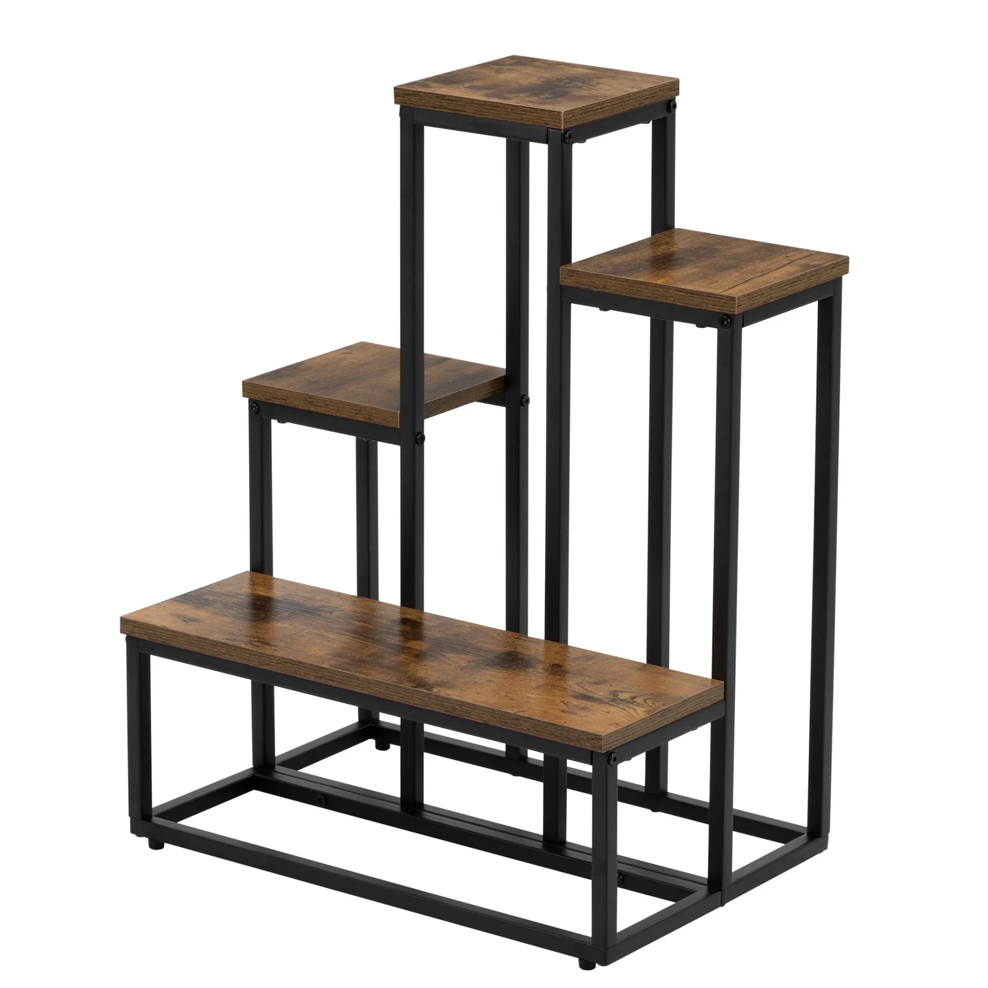 metalni stalak za cvijeće 51 x 34 x 67 cm crno smeđi - slika 6