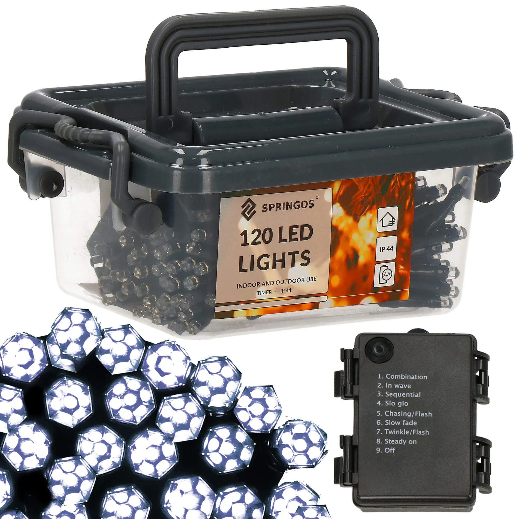 springos set lampica, 120 led, 9 m, hladno bijela - slika 12