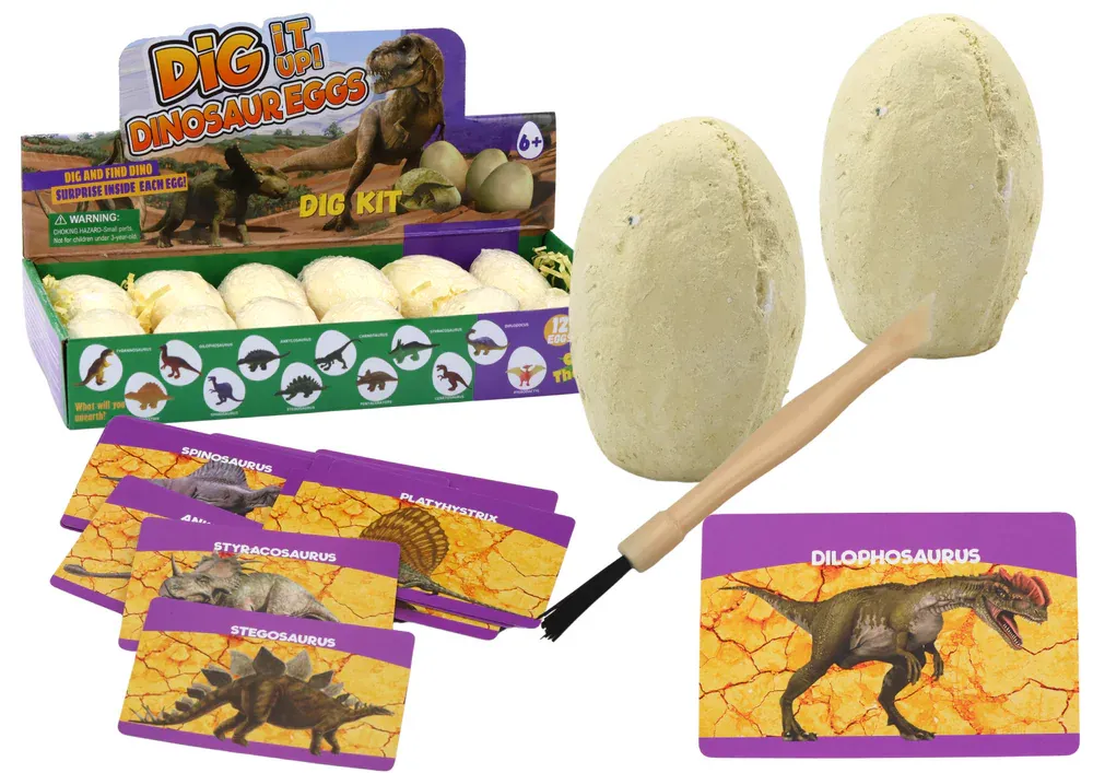 arheološki set jaja dinosaura s edukativnim karticama 12 kom - slika 1