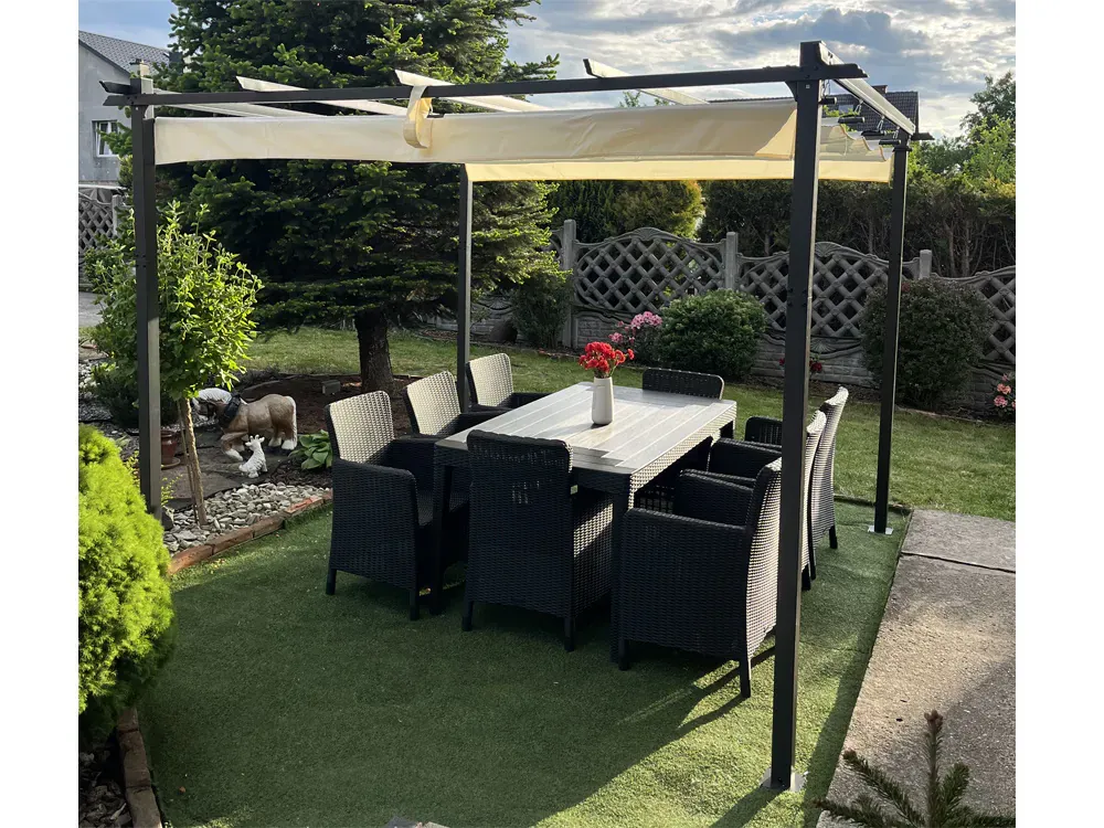 vrtna pergola para sole estivo 3x3x2.4m vodootporni krov - slika 6