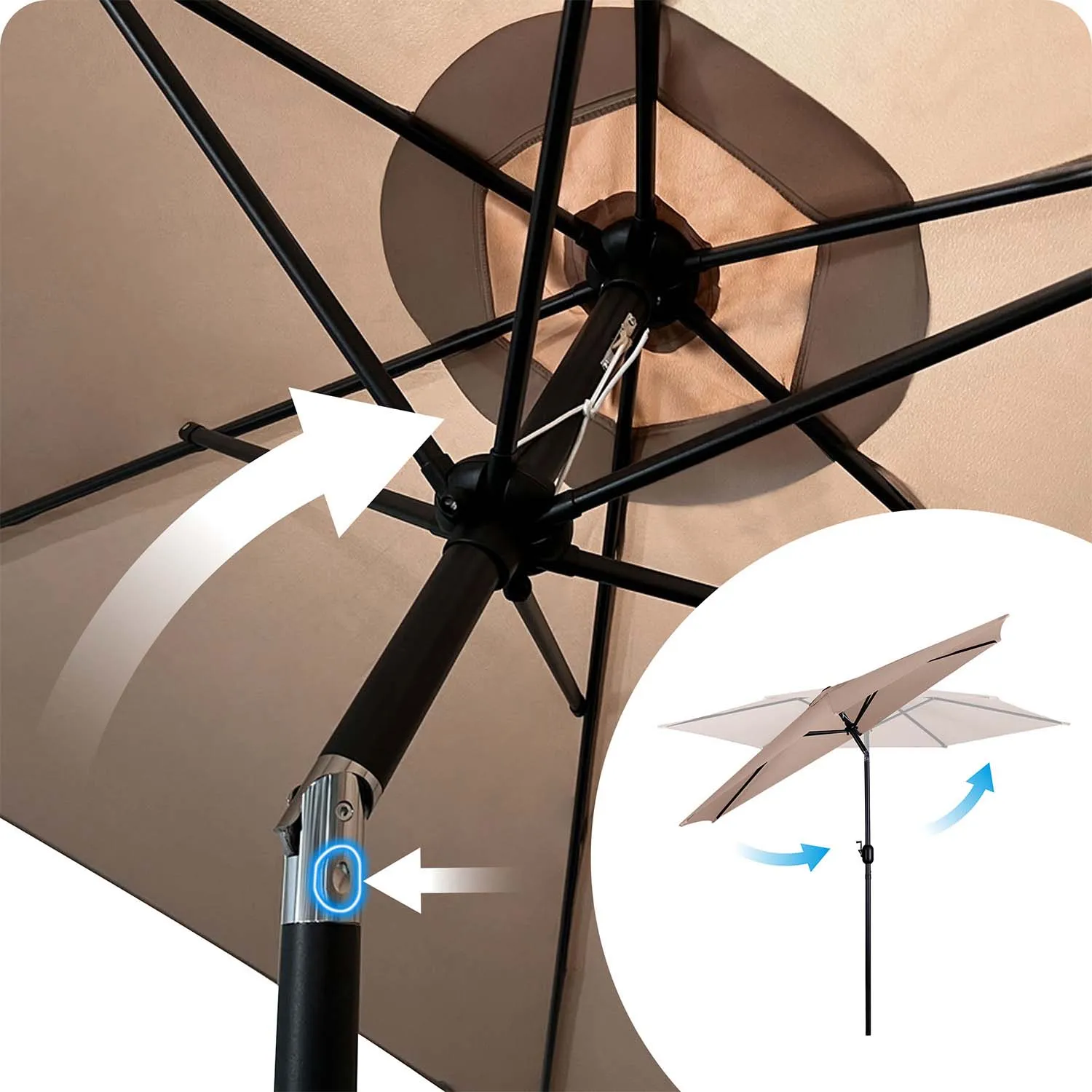 plonos vrtni suncobran 300 cm bež - slika 8
