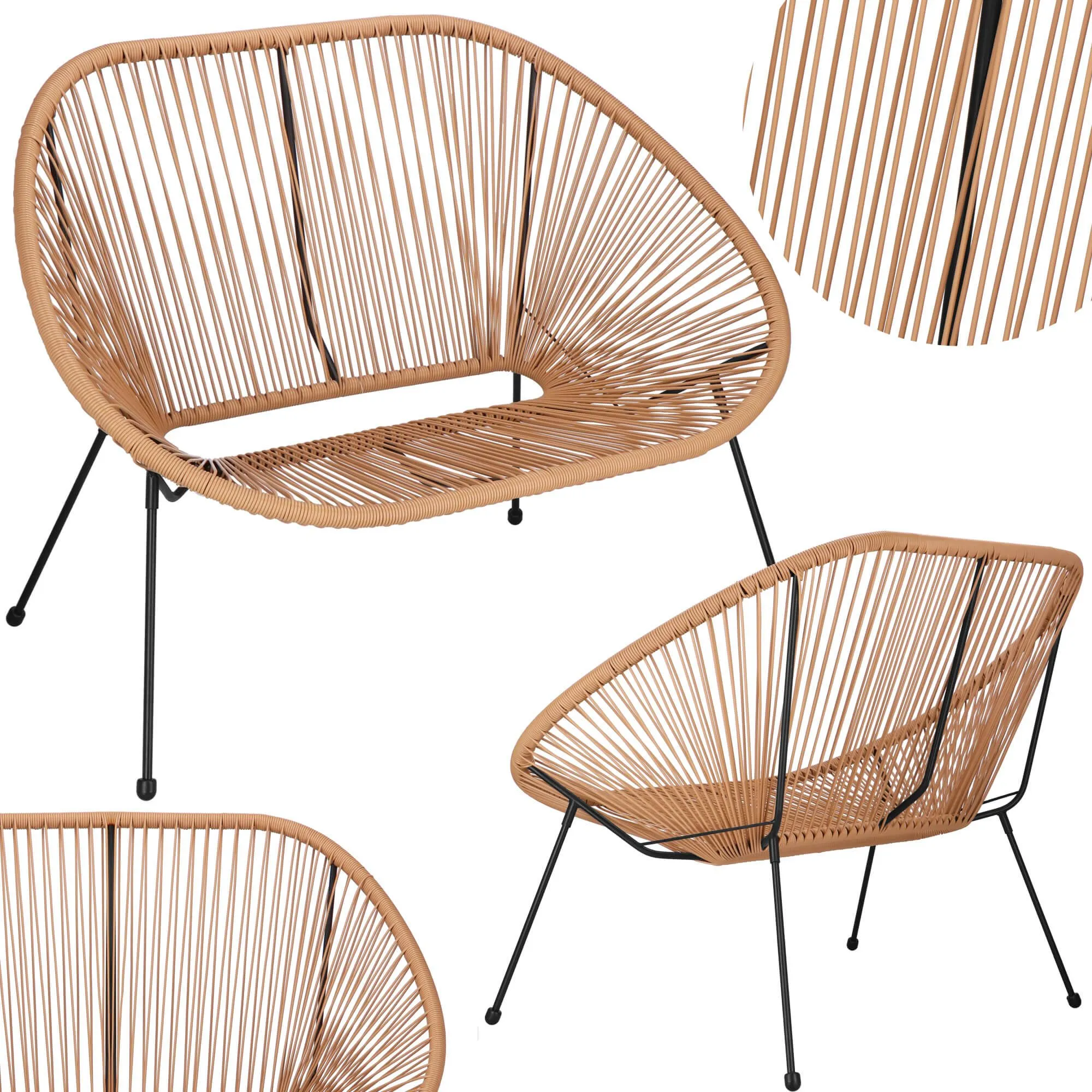vrtna sofa, smeđa 114 x 82 x 87 cm - slika 3