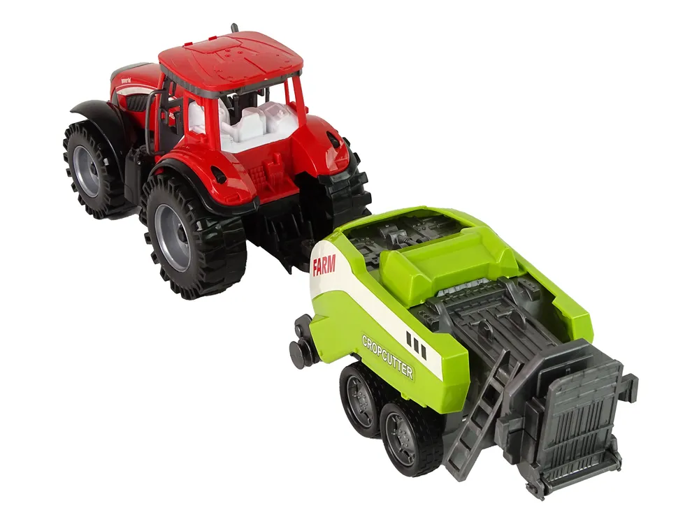 crveni traktor sa zelenom sijačicom - slika 5