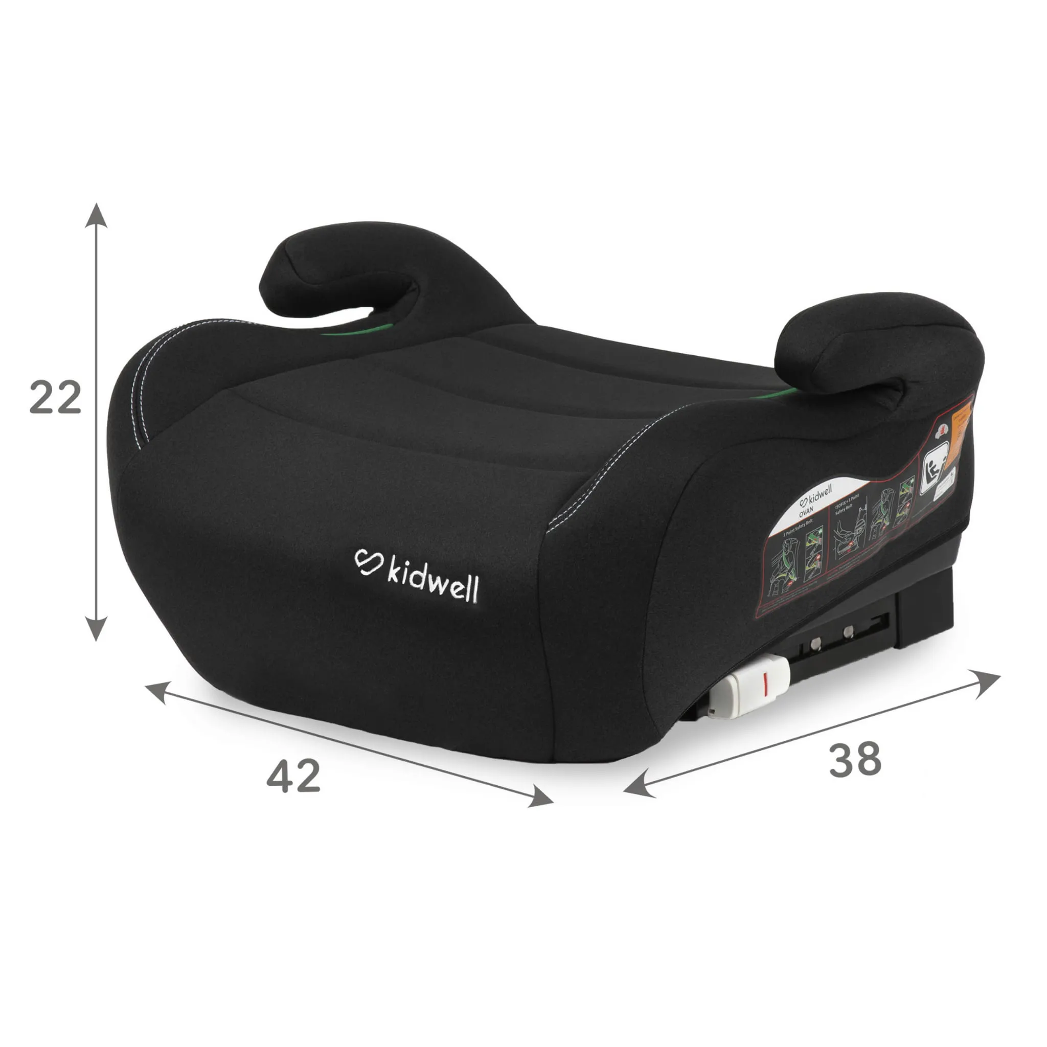 kidwell autosjedalica booster ovan, crna - slika 8