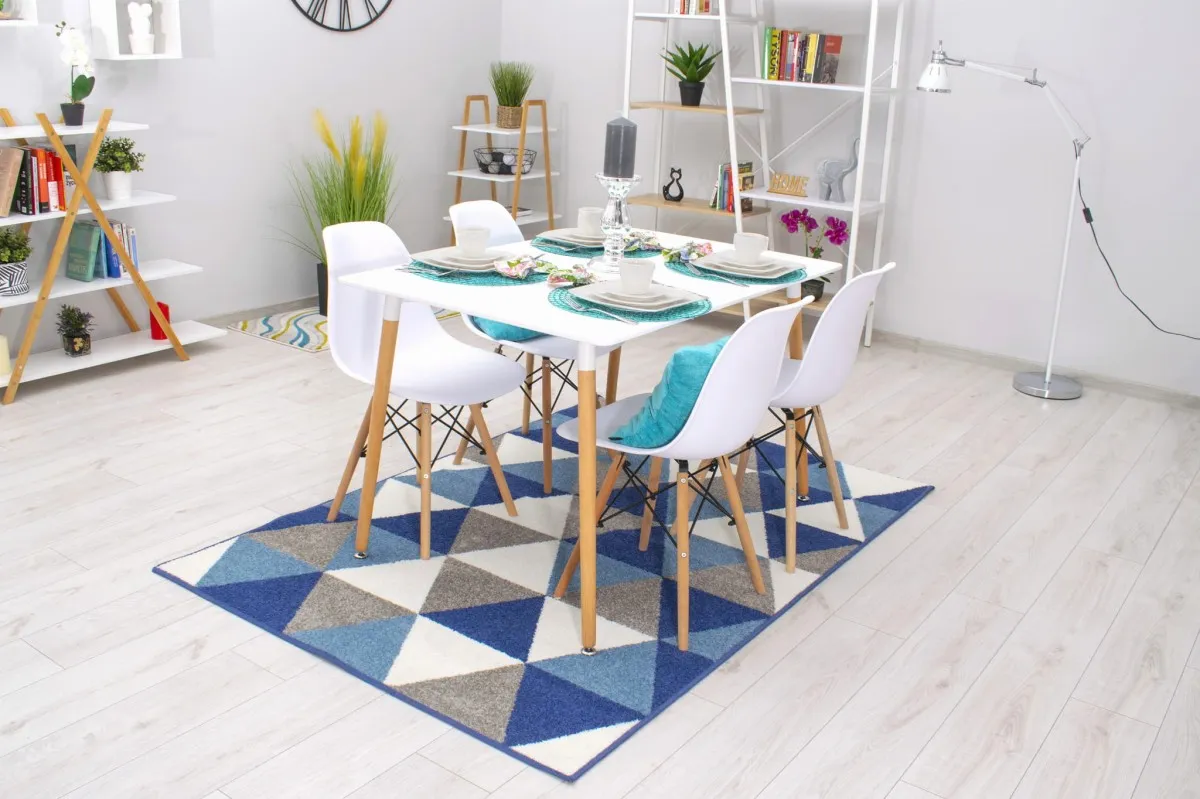 pravokutni drveni blagovaonski stol 120cm x 80cm - bijeli - slika 4
