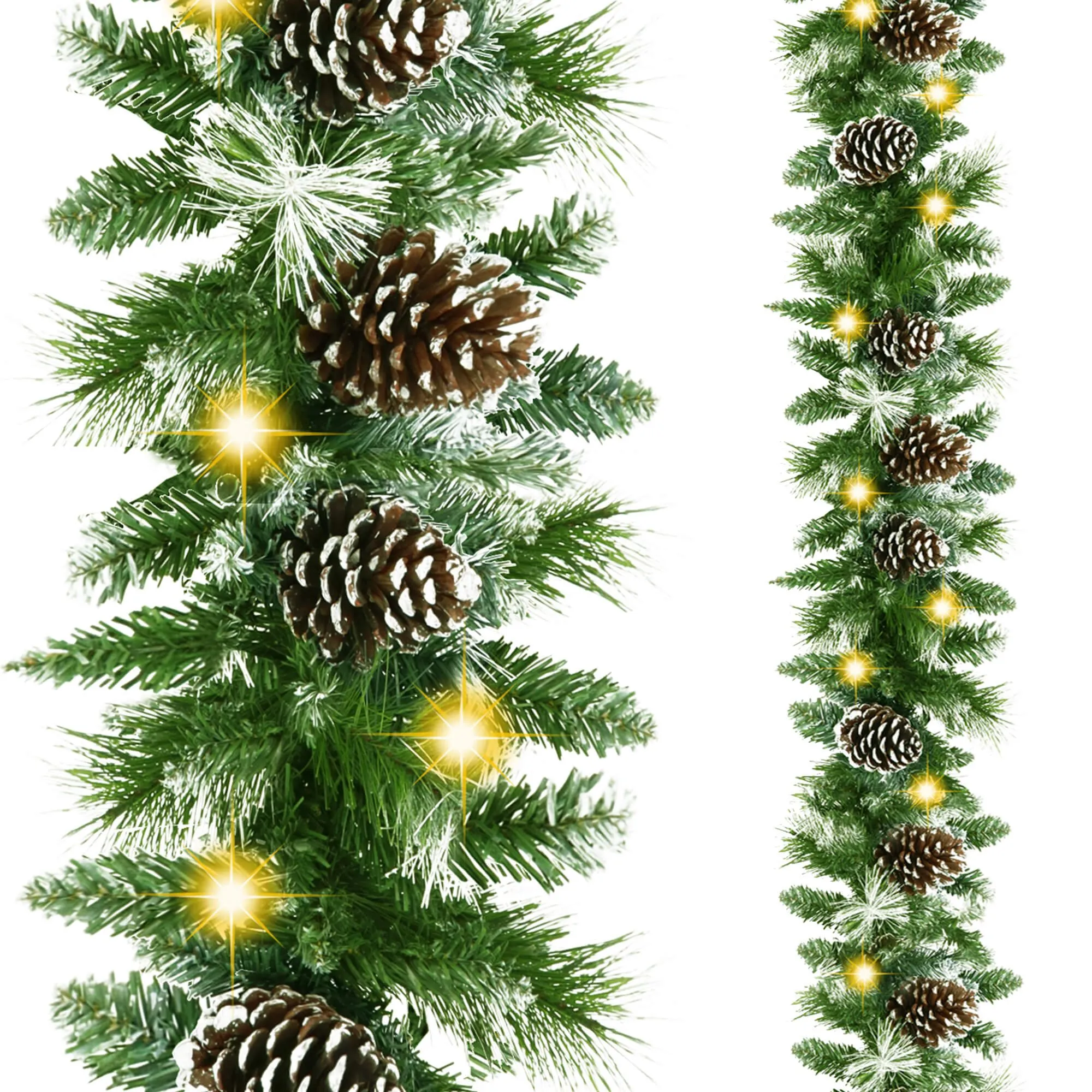 božićna premium girlanda + led žaruljice na baterije 270 cm - slika 6