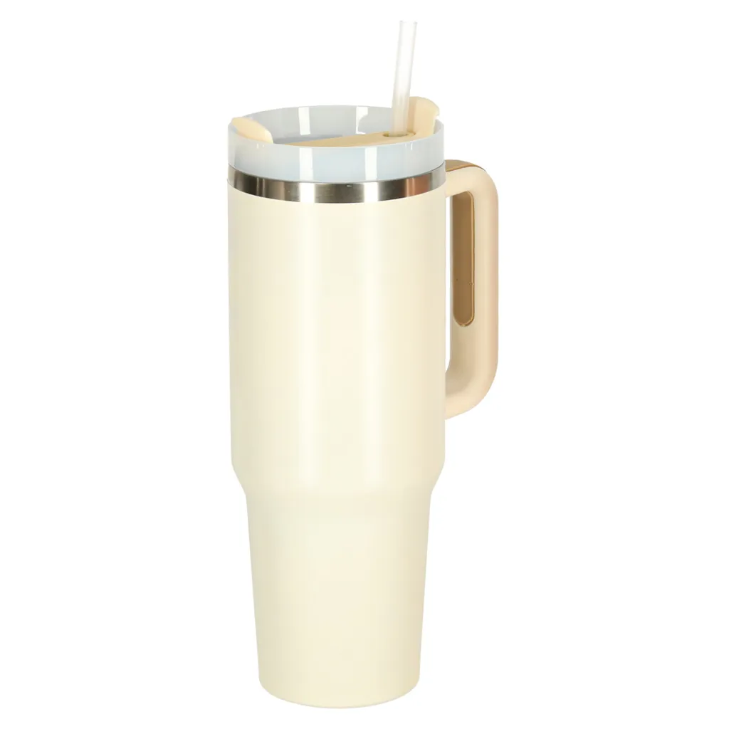 termo šalica s ručkom, termosica 1200 ml, boja krem - slika 5