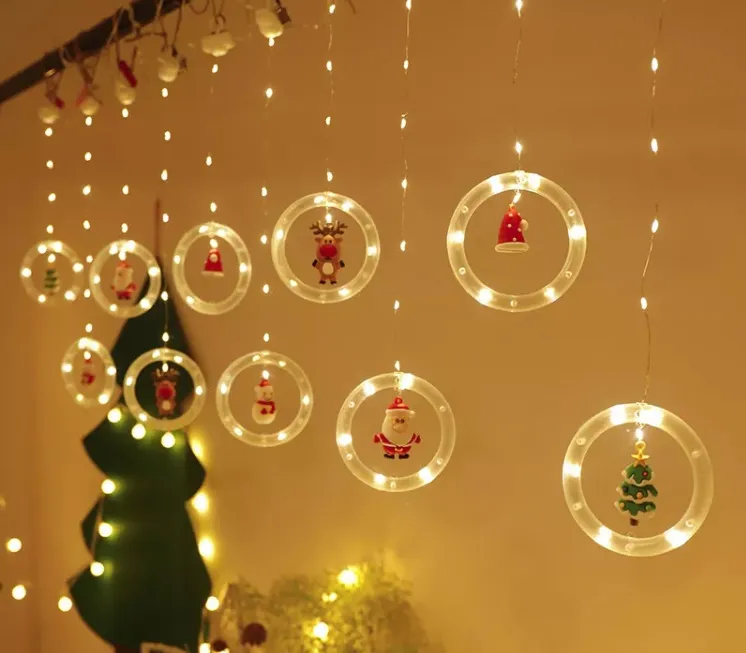 led zavjesa 3m 125kom. figurice toplo bijele - slika 3