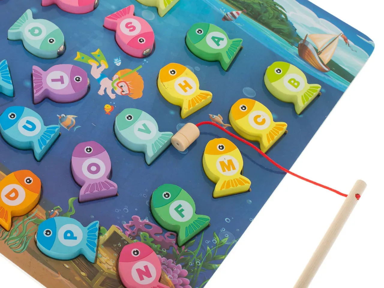 drvena igra pecanje sa montessori magnetom 3u1 - slika 4