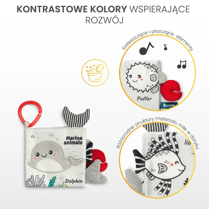 crno-bijeli tekstilni knjižni delfin - slika 4