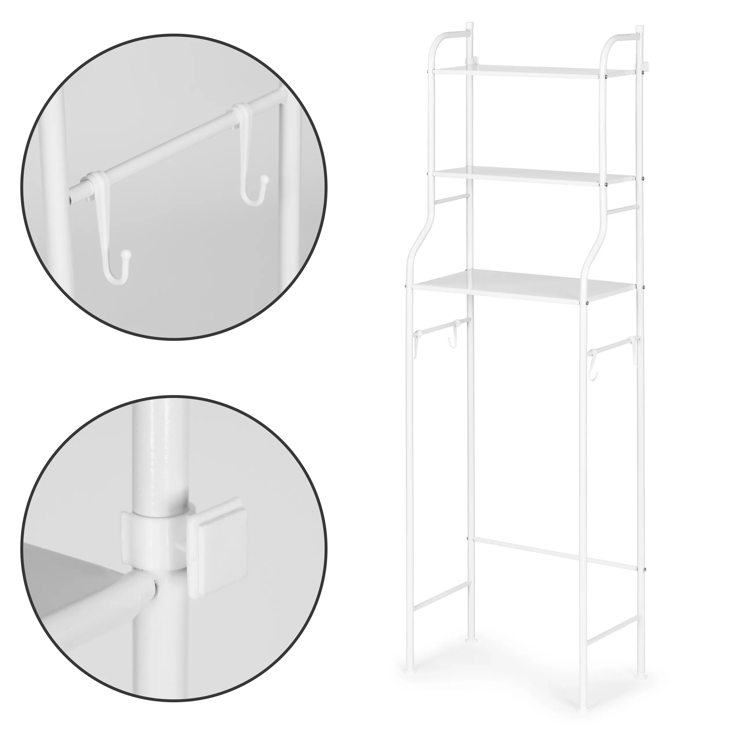 modernhome polica za kupaonicu bijela - slika 6