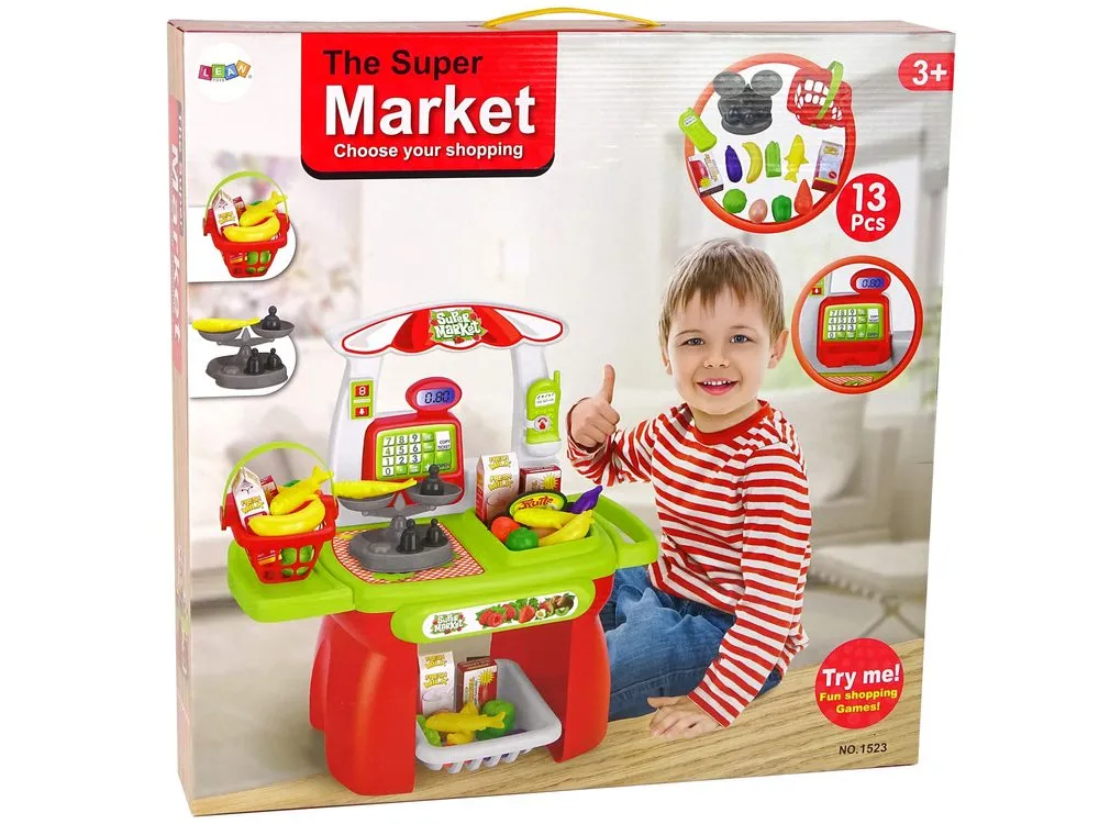 set blagajna iz supermarketa s vagom šareni 13 kom. - slika 4