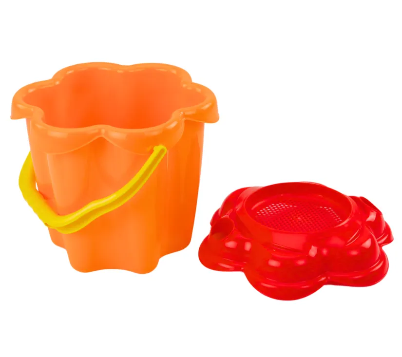 set za pijesak, kanta, cjedilo, kalupi, 8 komada, šareni - slika 3
