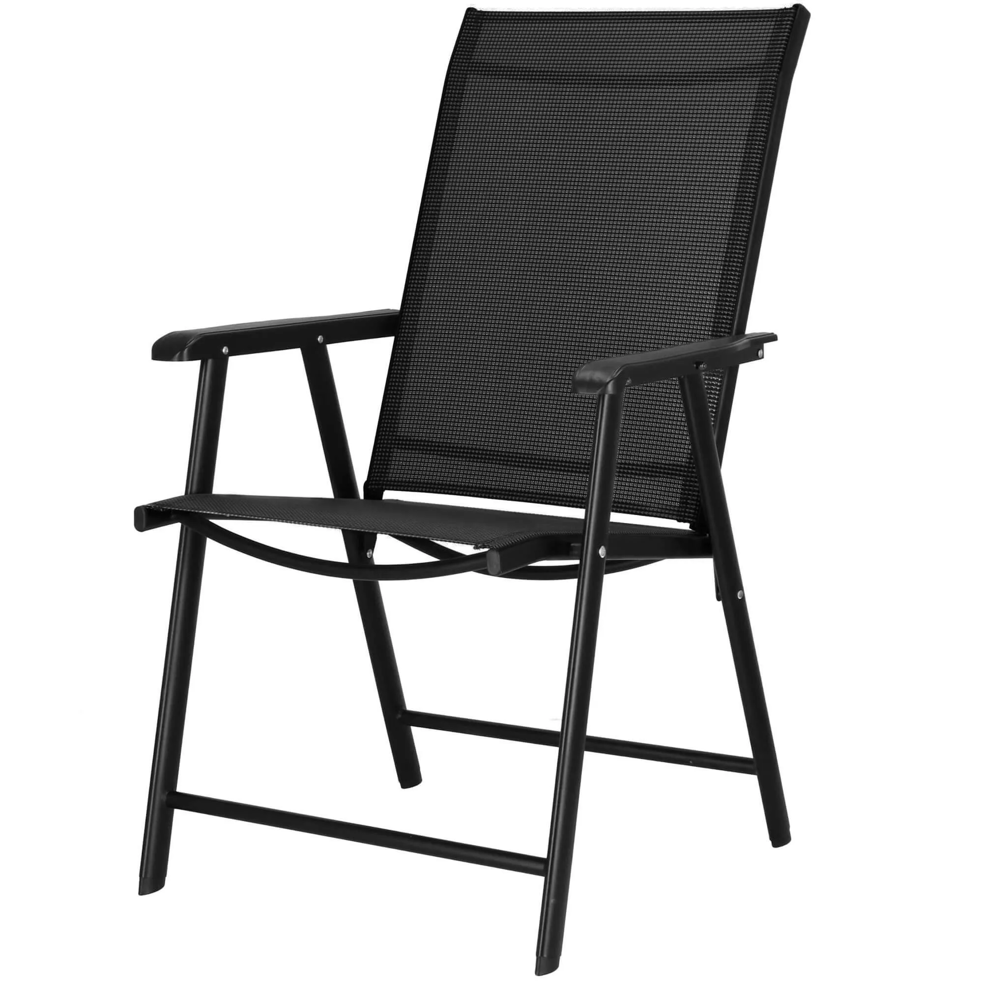 sklopiva metalna vrtna stolica,crna 56 x 64 x 94 cm - slika 5