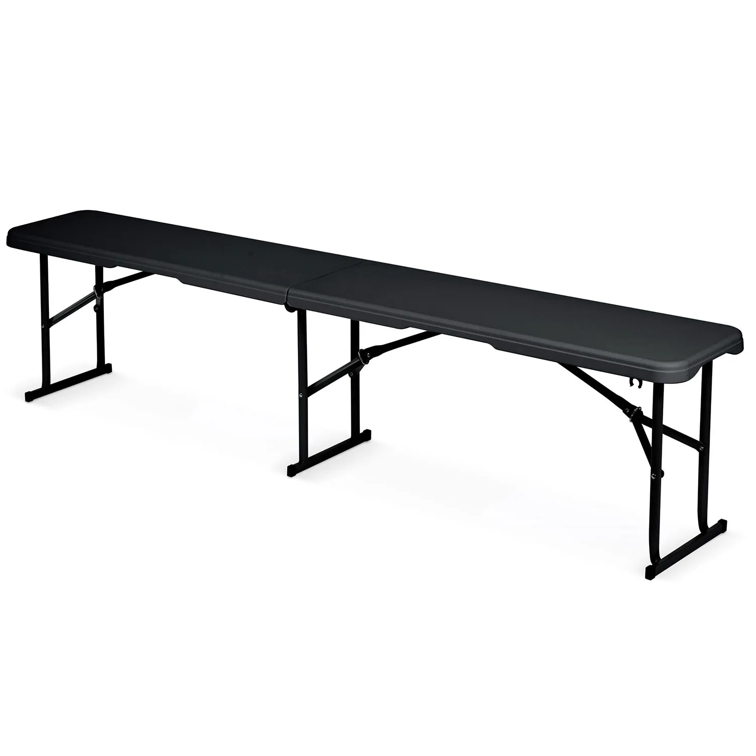 sklopiva ugostiteljska vrtna klupa 180 cm plonos crna - slika 3